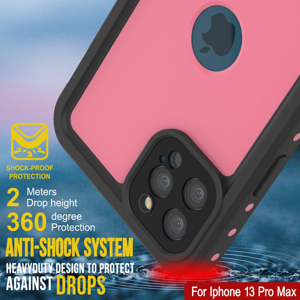 iPhone 13 Pro Max Waterproof IP68 Case, Punkcase [Pink] [StudStar Seri ...