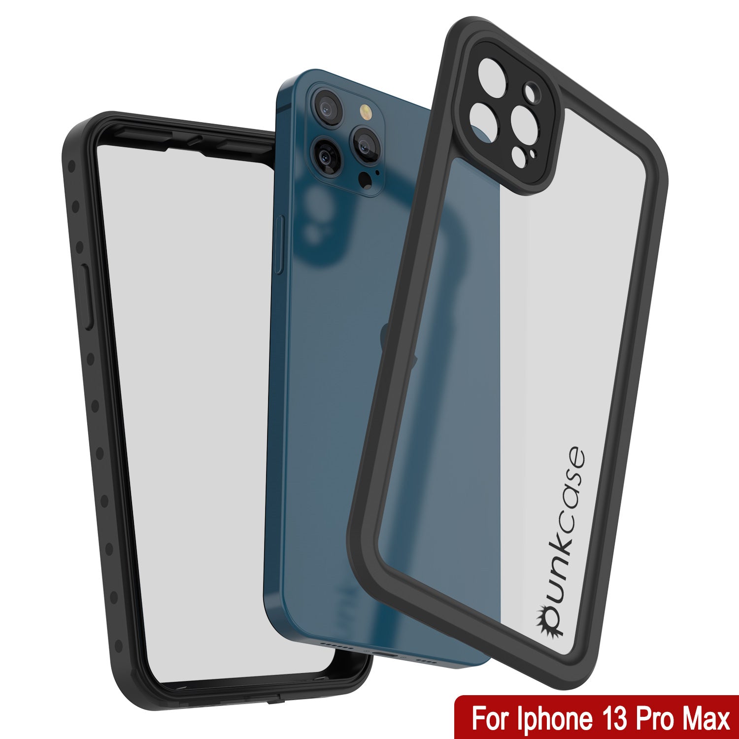 iPhone 13 Pro Max Waterproof IP68 Case, Punkcase [Clear] [StudStar Series] [Slim Fit] [Dirtproof]