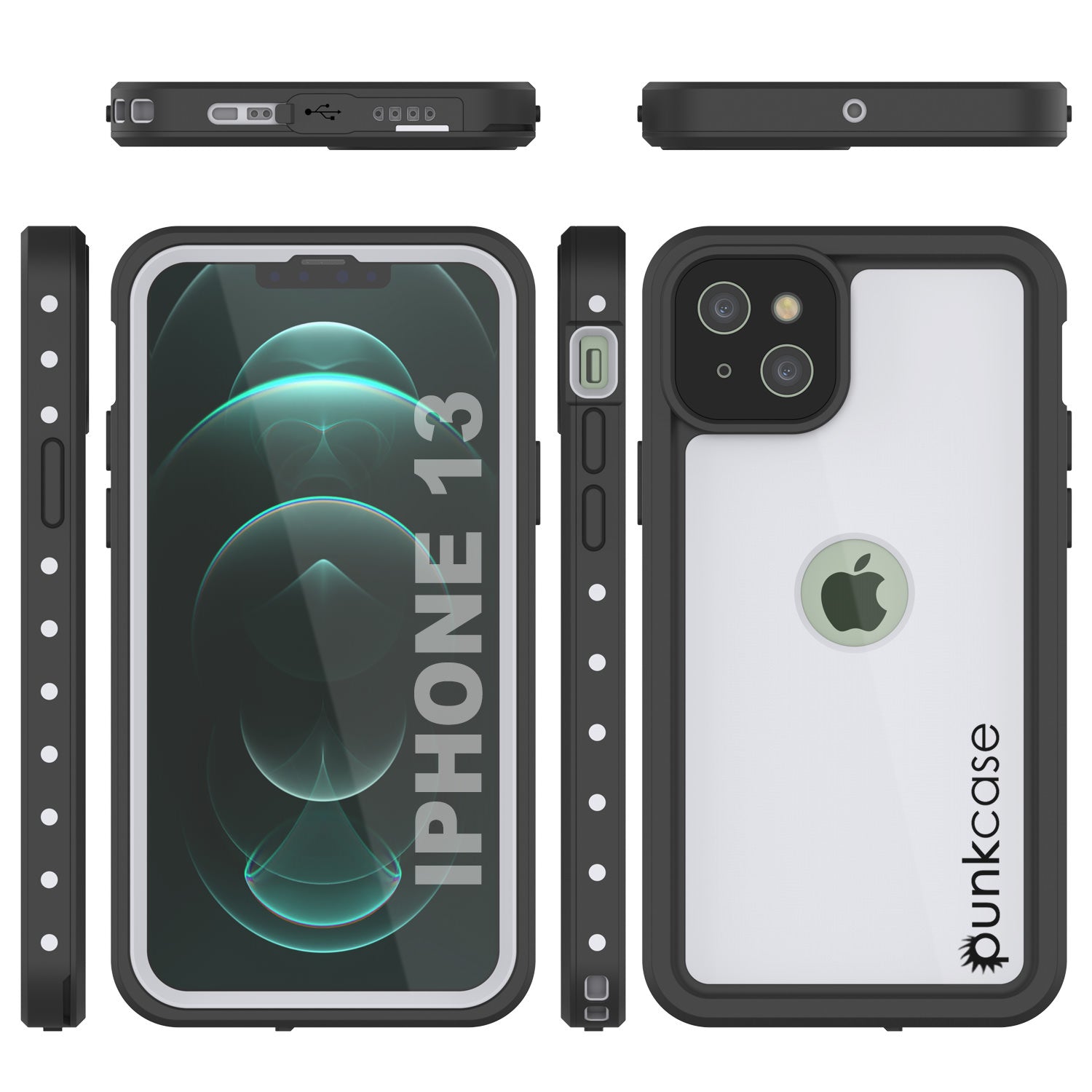 iPhone 13 Waterproof IP68 Case, Punkcase [White] [StudStar Series] [Slim Fit] [Dirtproof]