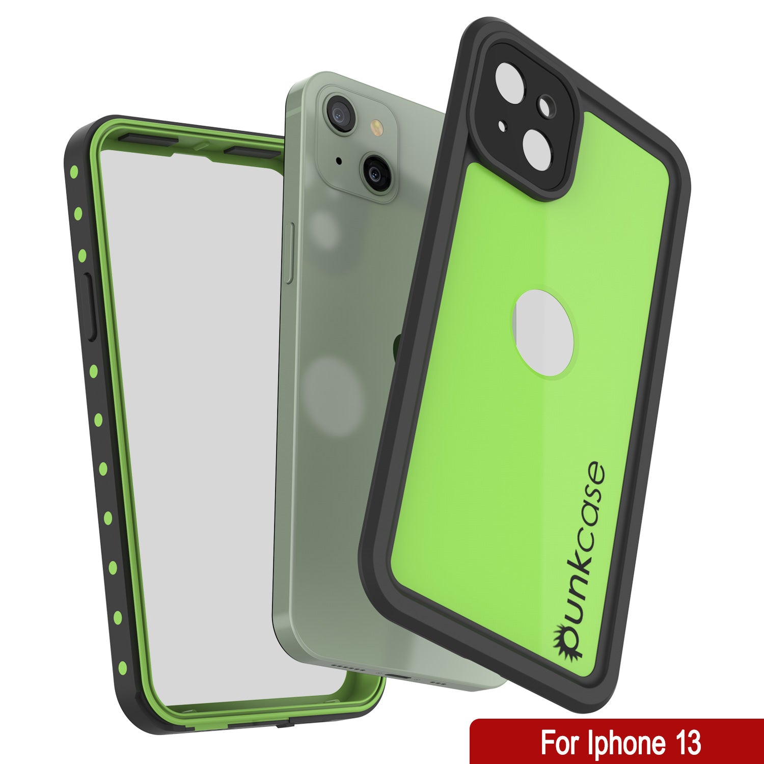 iPhone 13 Waterproof IP68 Case, Punkcase [Light green] [StudStar Series] [Slim Fit] [Dirtproof]