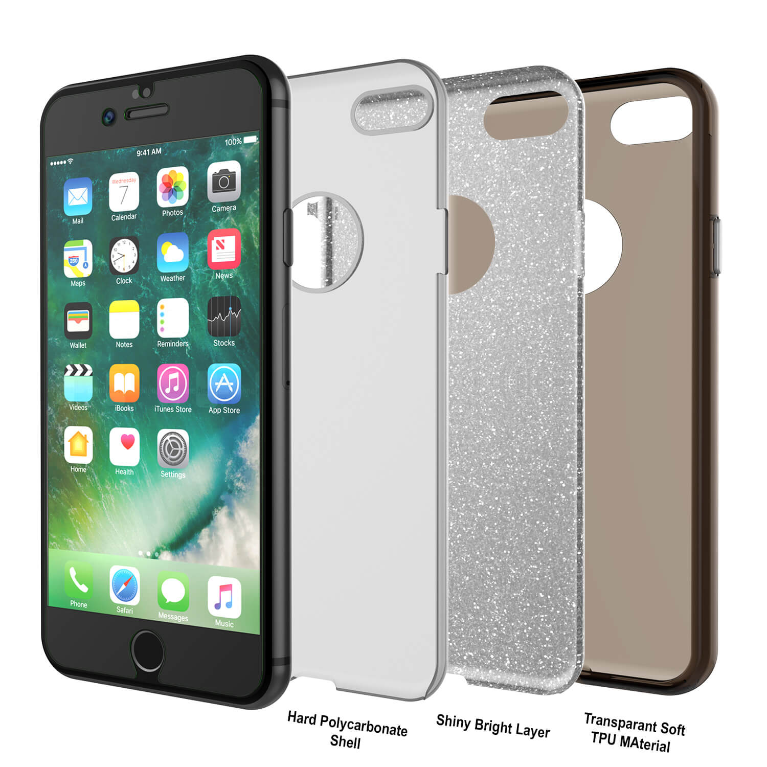 iPhone 6s/6 Case PunkCase Galactic Black Series Slim w/ Tempered Glass | Lifetime Warranty