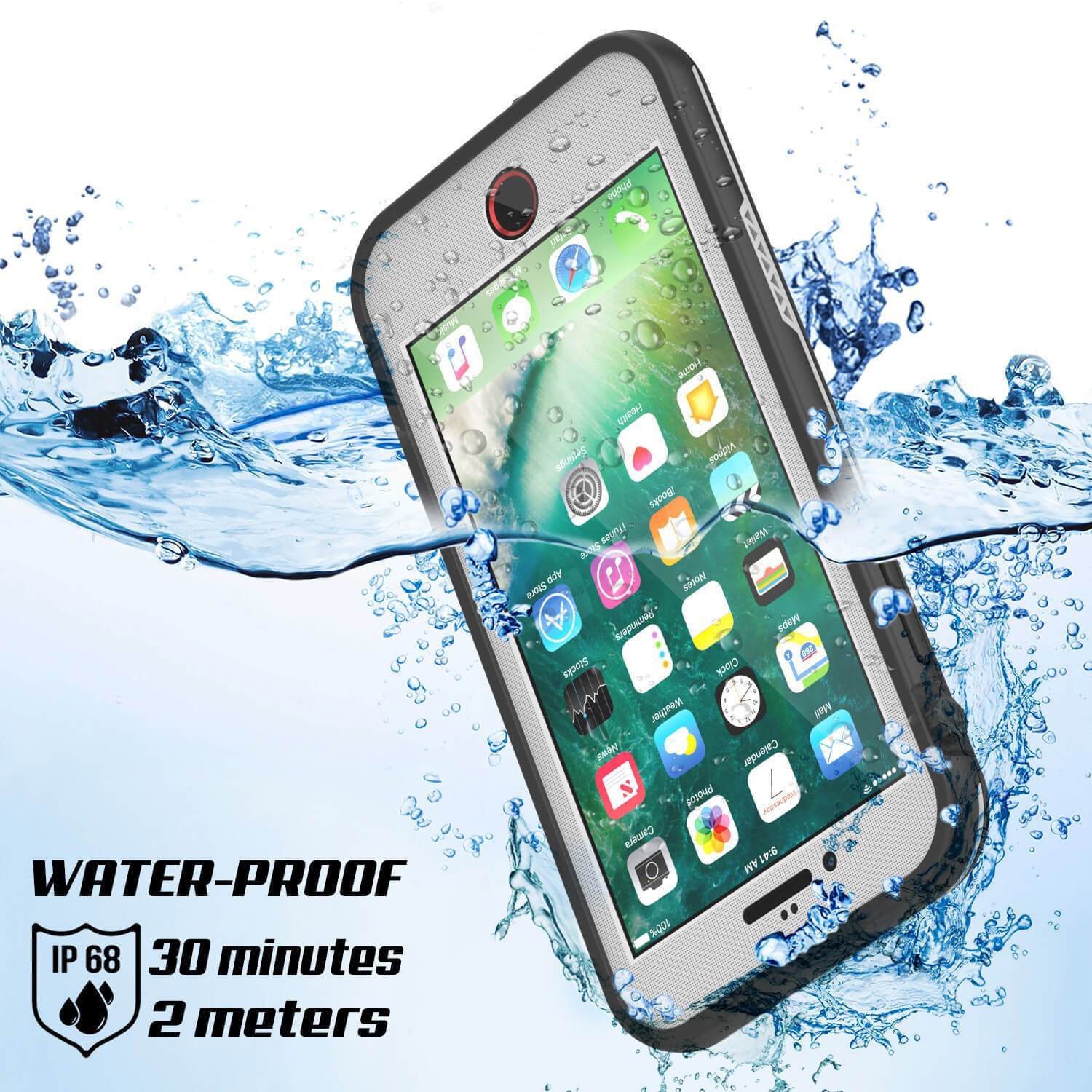 iPhone SE (4.7") Waterproof Case, Punkcase SpikeStar White Series | Thin Fit 6.6ft Underwater IP68