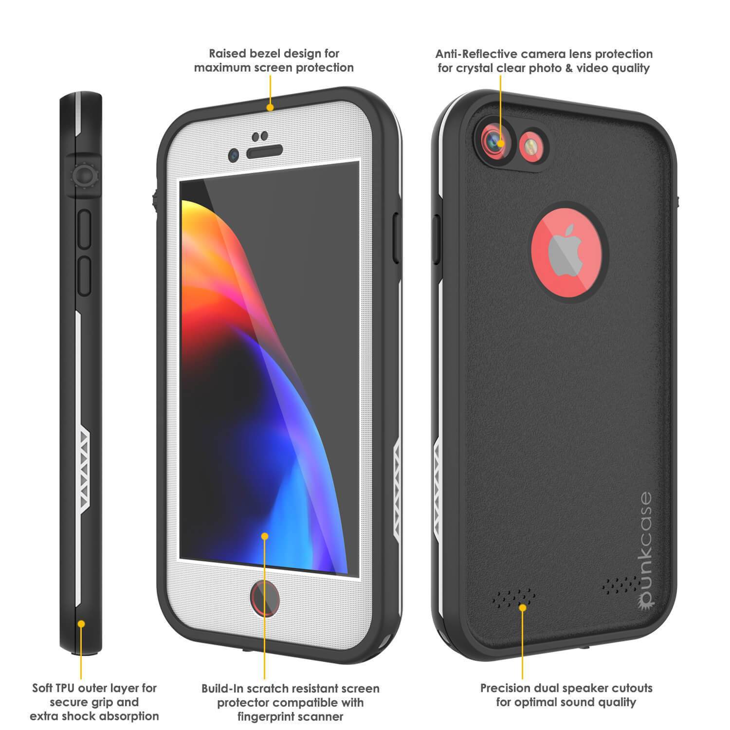 iPhone SE (4.7") Waterproof Case, Punkcase SpikeStar White Series | Thin Fit 6.6ft Underwater IP68