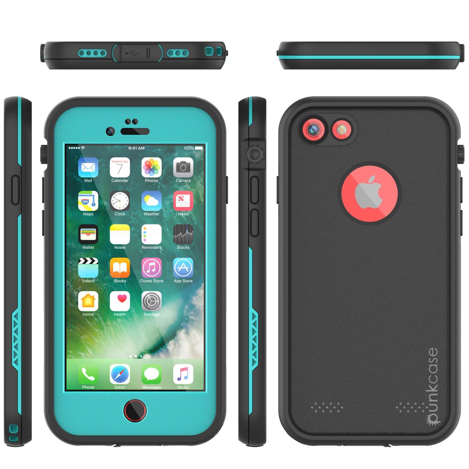 iPhone SE (4.7") Waterproof Case, Punkcase SpikeStar Teal Series | Thin Fit 6.6ft Underwater IP68