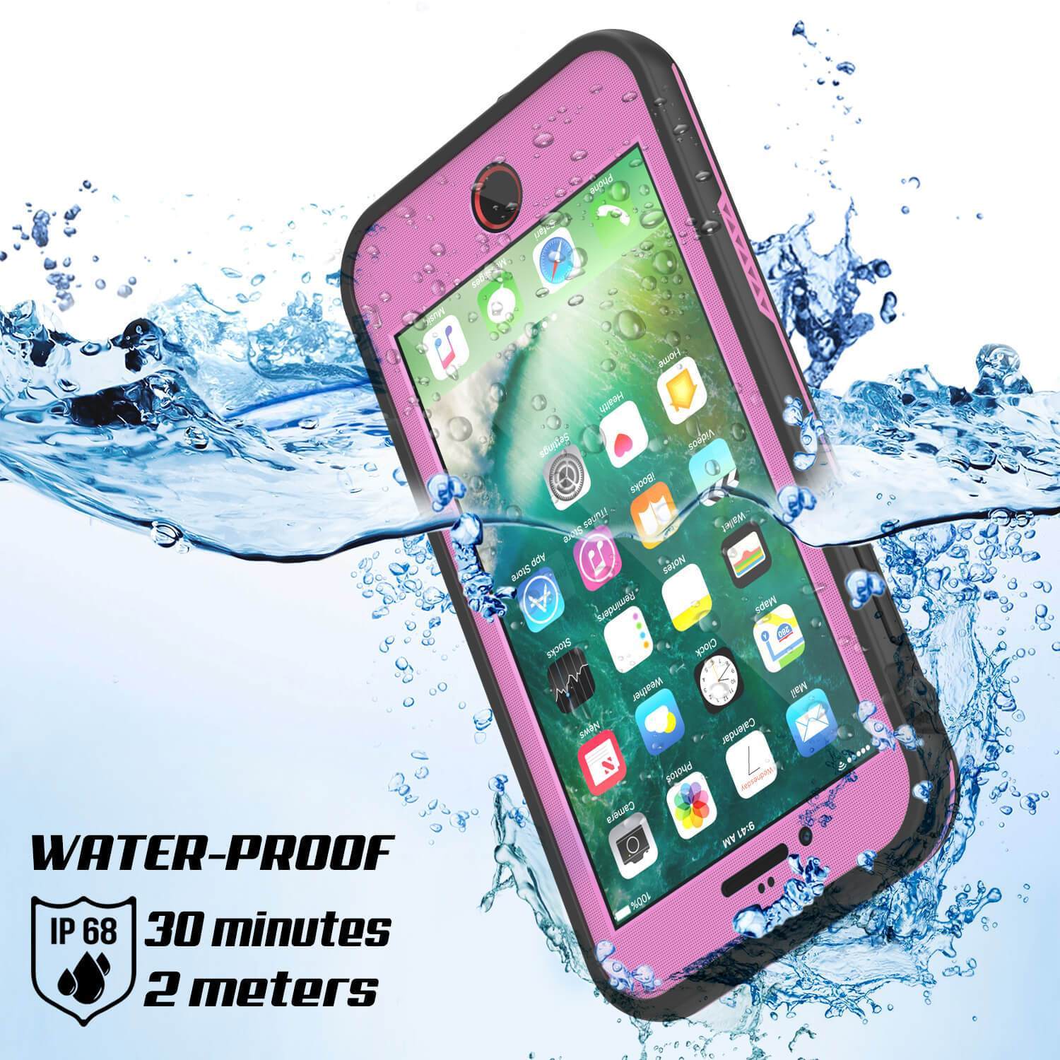 iPhone SE (4.7") Waterproof Case, Punkcase SpikeStar Pink Series | Thin Fit 6.6ft Underwater IP68
