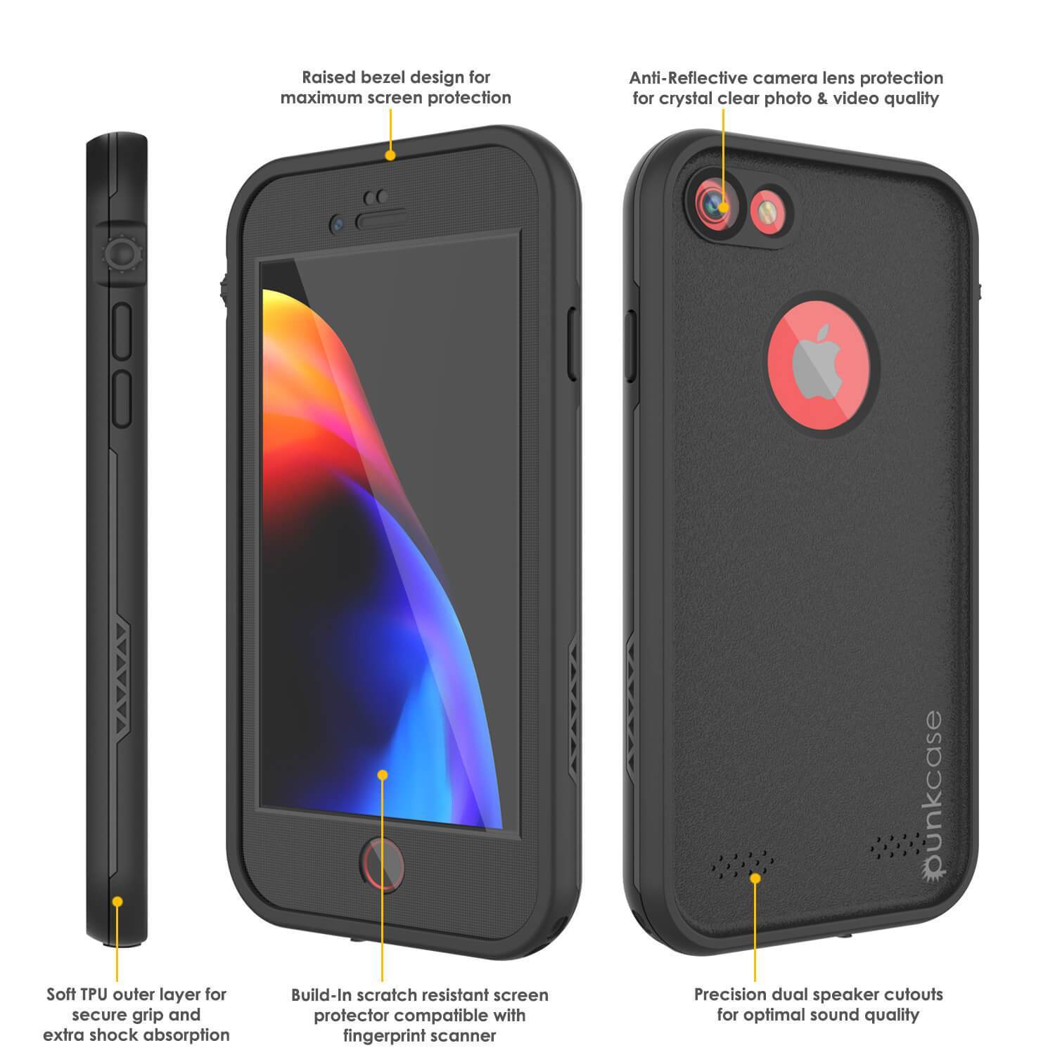 iPhone SE (4.7") Waterproof Case, Punkcase SpikeStar Black Series | Thin Fit 6.6ft Underwater IP68