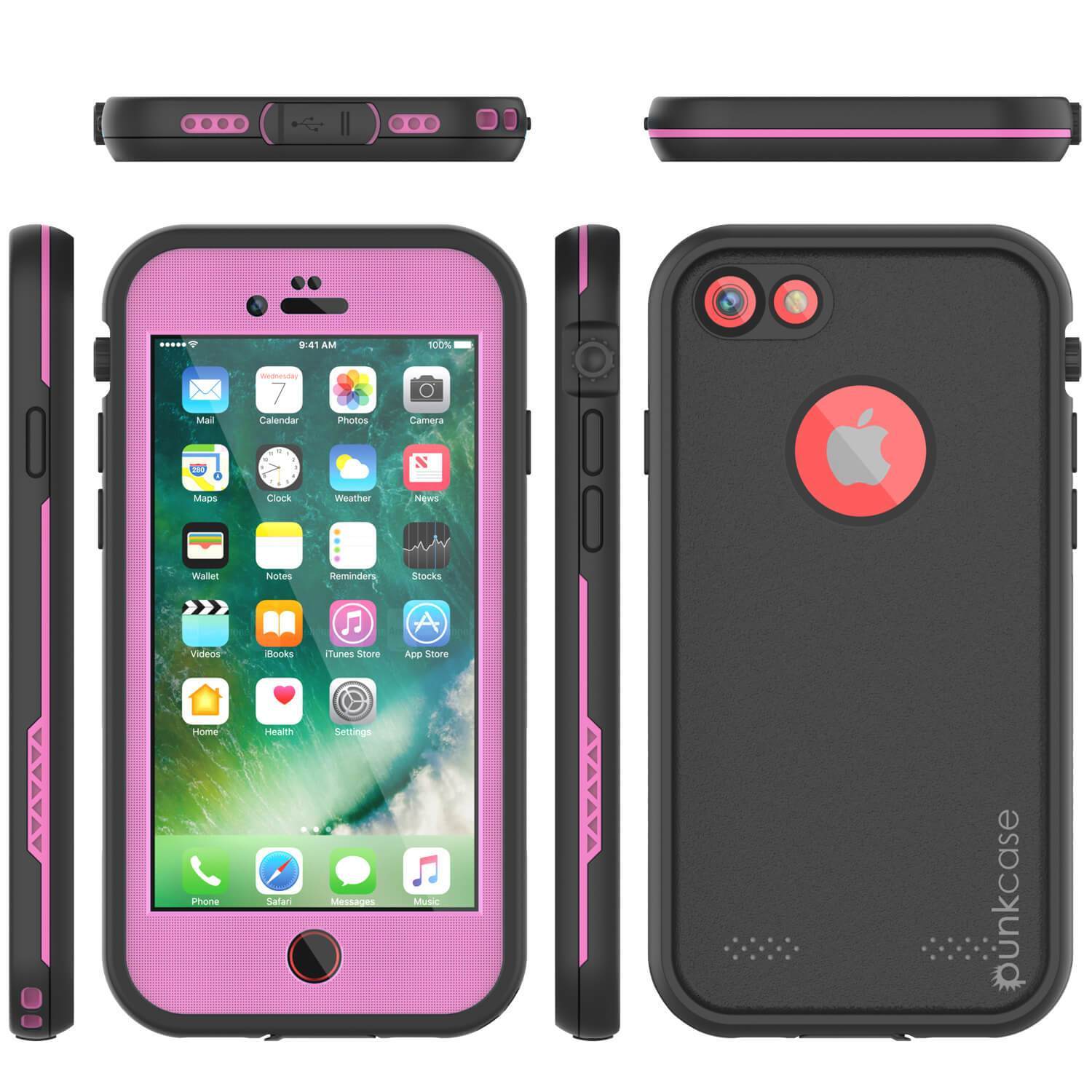 iPhone SE (4.7") Waterproof Case, Punkcase SpikeStar Pink Series | Thin Fit 6.6ft Underwater IP68