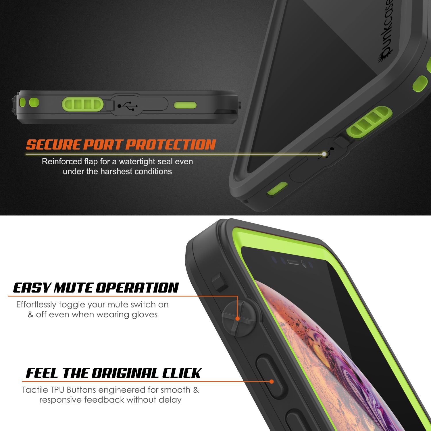 iPhone XR Waterproof Case, Punkcase [Extreme Series] Armor Cover W/ Built In Screen Protector [Light Green]