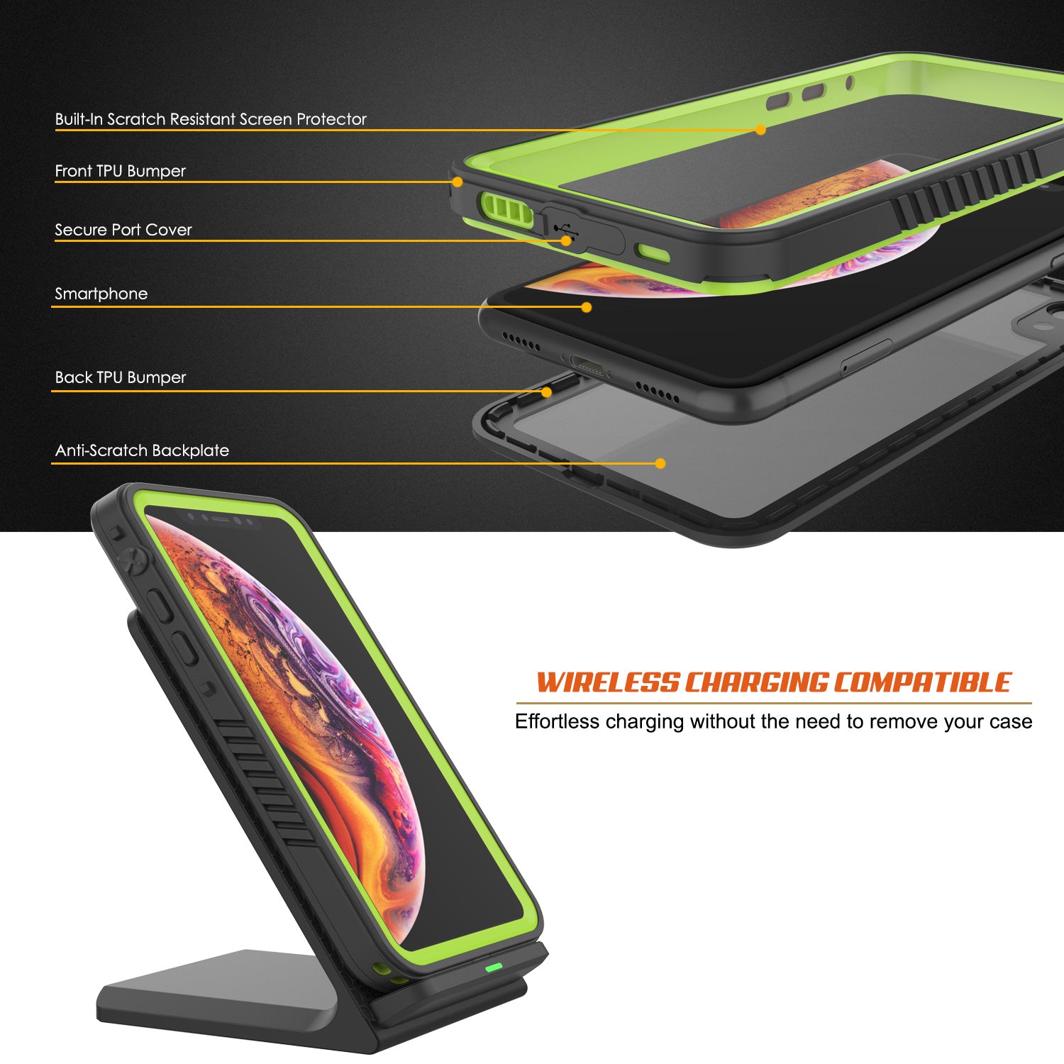 iPhone XR Waterproof Case, Punkcase [Extreme Series] Armor Cover W/ Built In Screen Protector [Light Green]