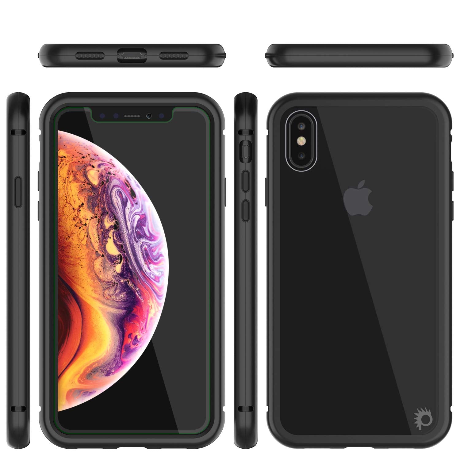 iPhone XS Case, Punkcase Magnetic Shield Protective TPU Cover W/ Tempered Glass Screen Protector [Black]