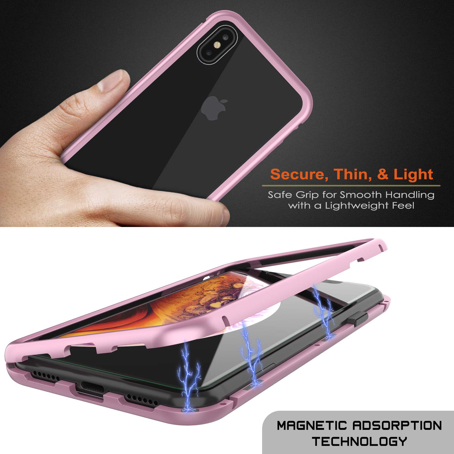 Wholesale iPhone Xs Max Ring Stand Transparent Case with Metal Plate (Clear)