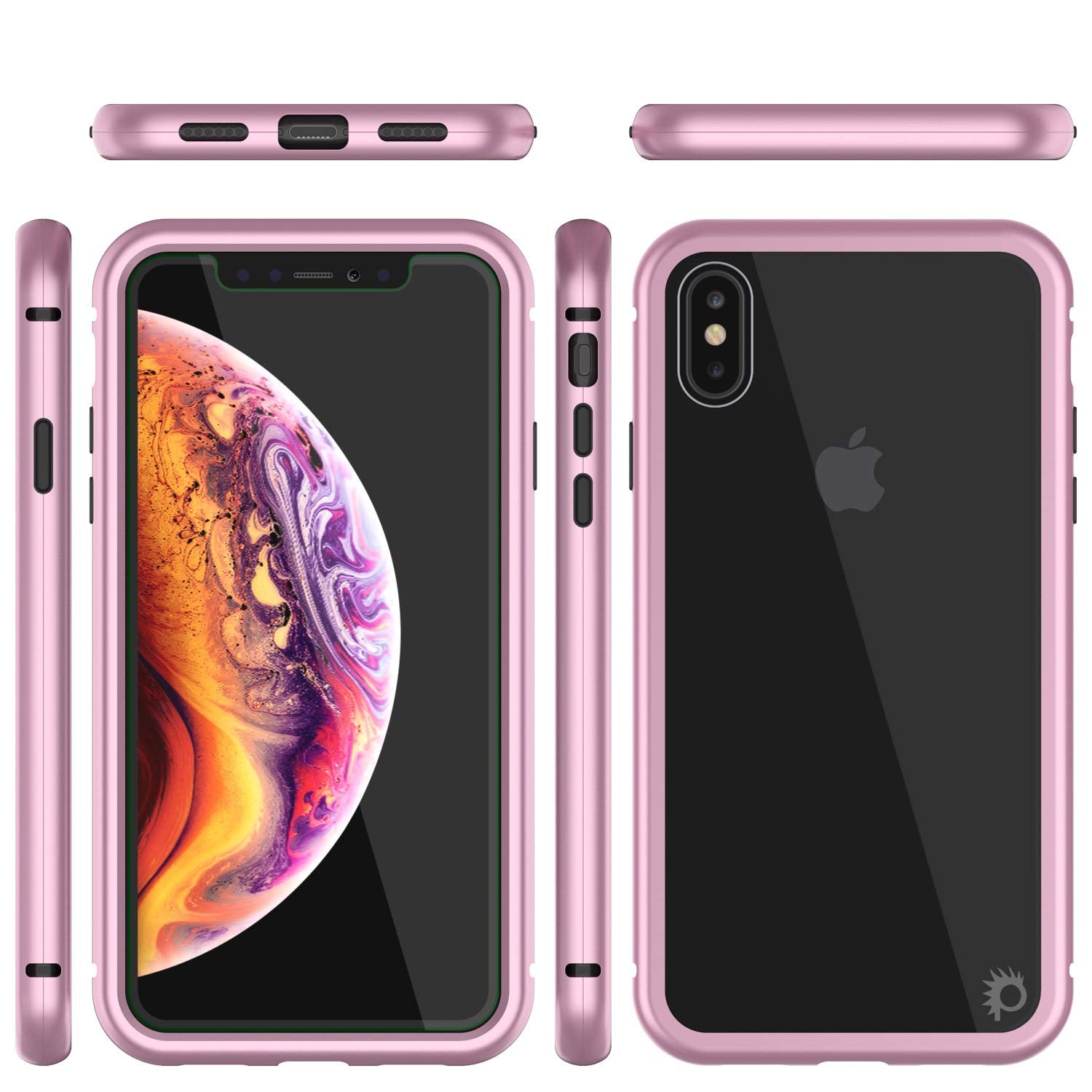iPhone XS Case, Punkcase Magnetic Shield Protective TPU Cover W/ Tempered Glass Screen Protector [Pink]