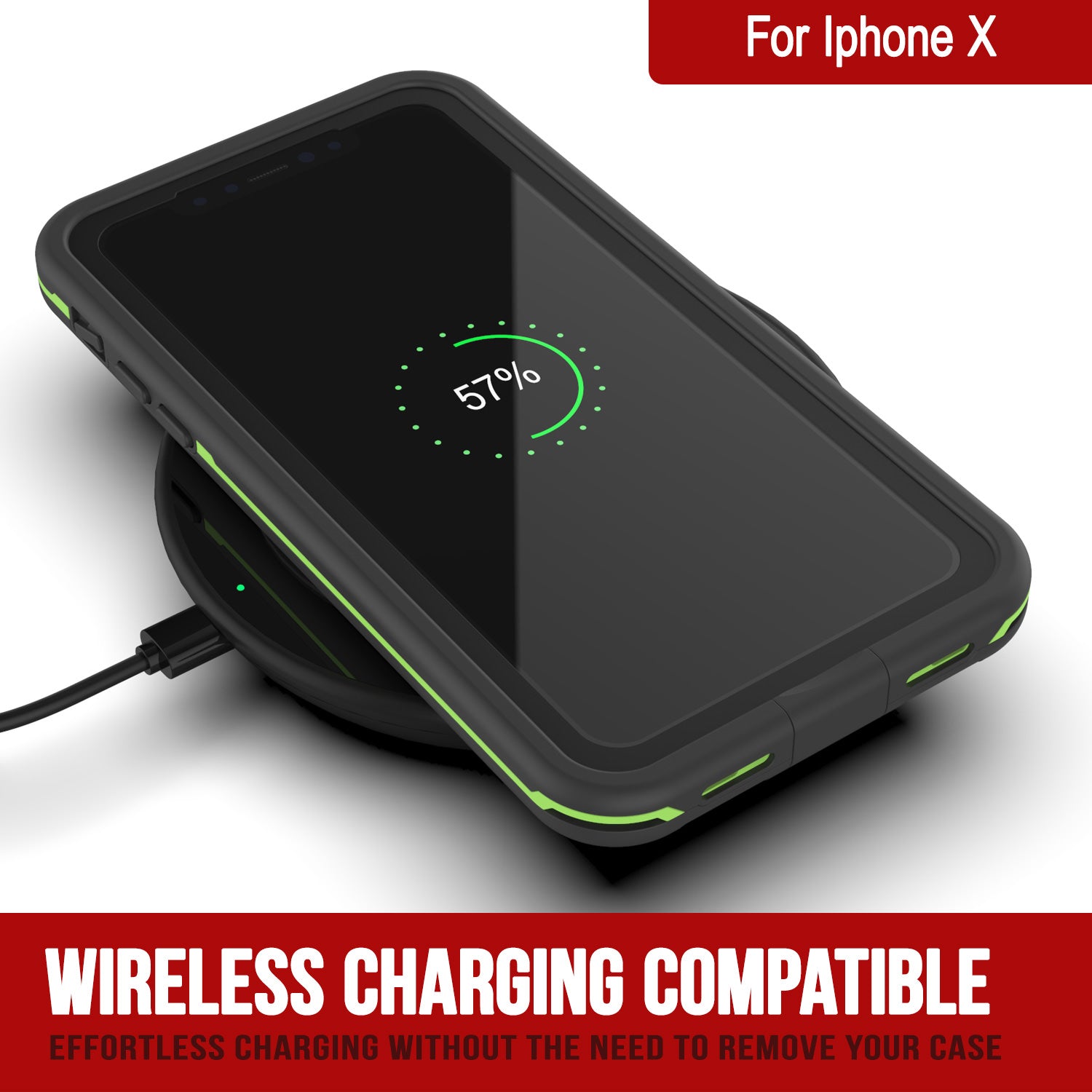 Punkcase iPhone X Waterproof Case [Aqua Series] Armor Cover [Black]