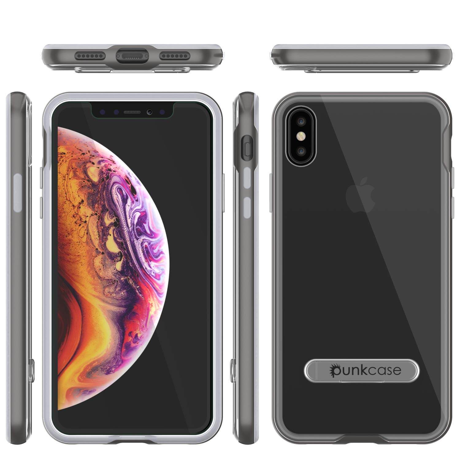 iPhone X Case, PUNKcase [LUCID 3.0 Series] [Slim Fit] Armor Cover w/ Integrated Screen Protector [Grey]