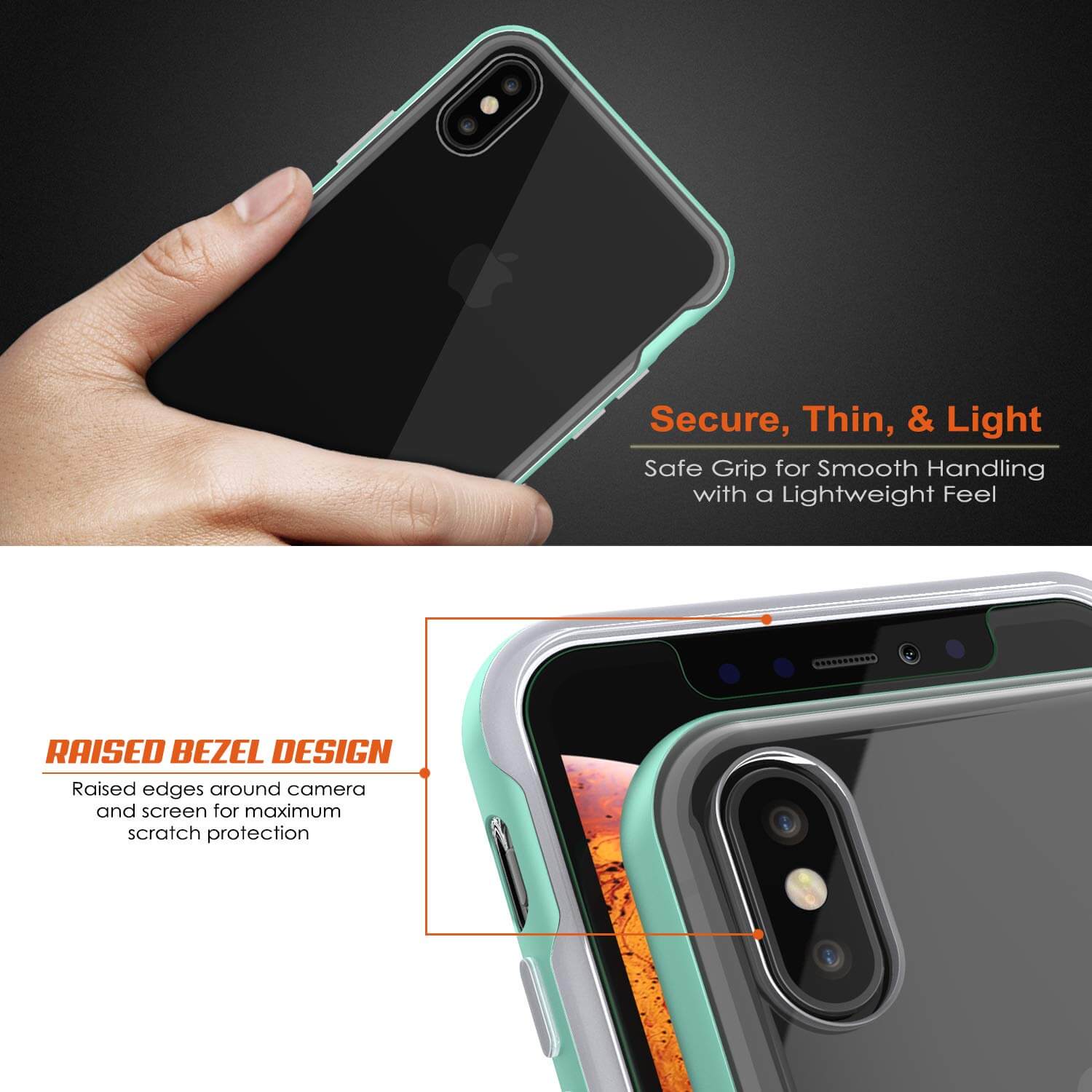 iPhone X Case, PUNKcase [LUCID 3.0 Series] [Slim Fit] Armor Cover w/ Integrated Screen Protector [Teal]