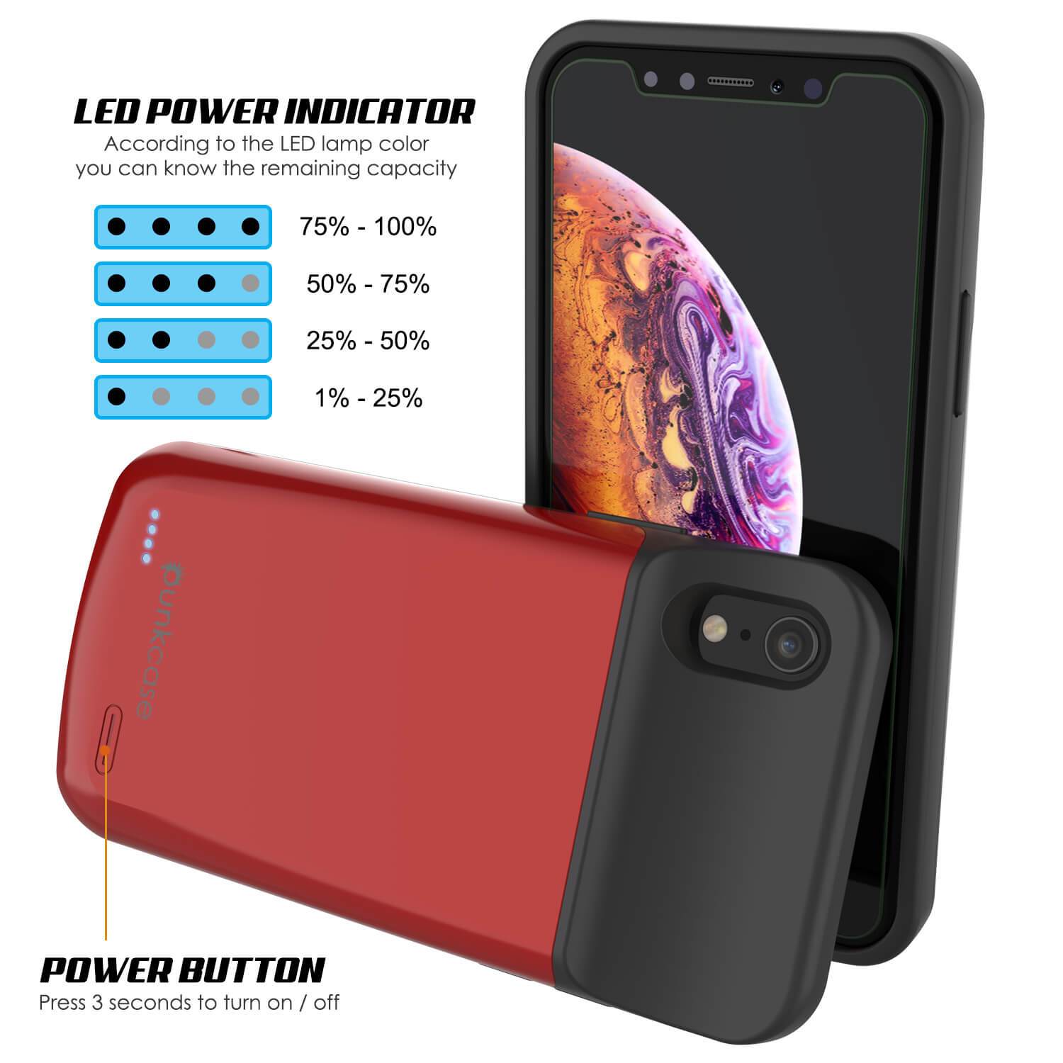 iPhone 11 Pro Battery Case, PunkJuice 5000mAH Fast Charging Power Bank W/ Screen Protector | [Red]