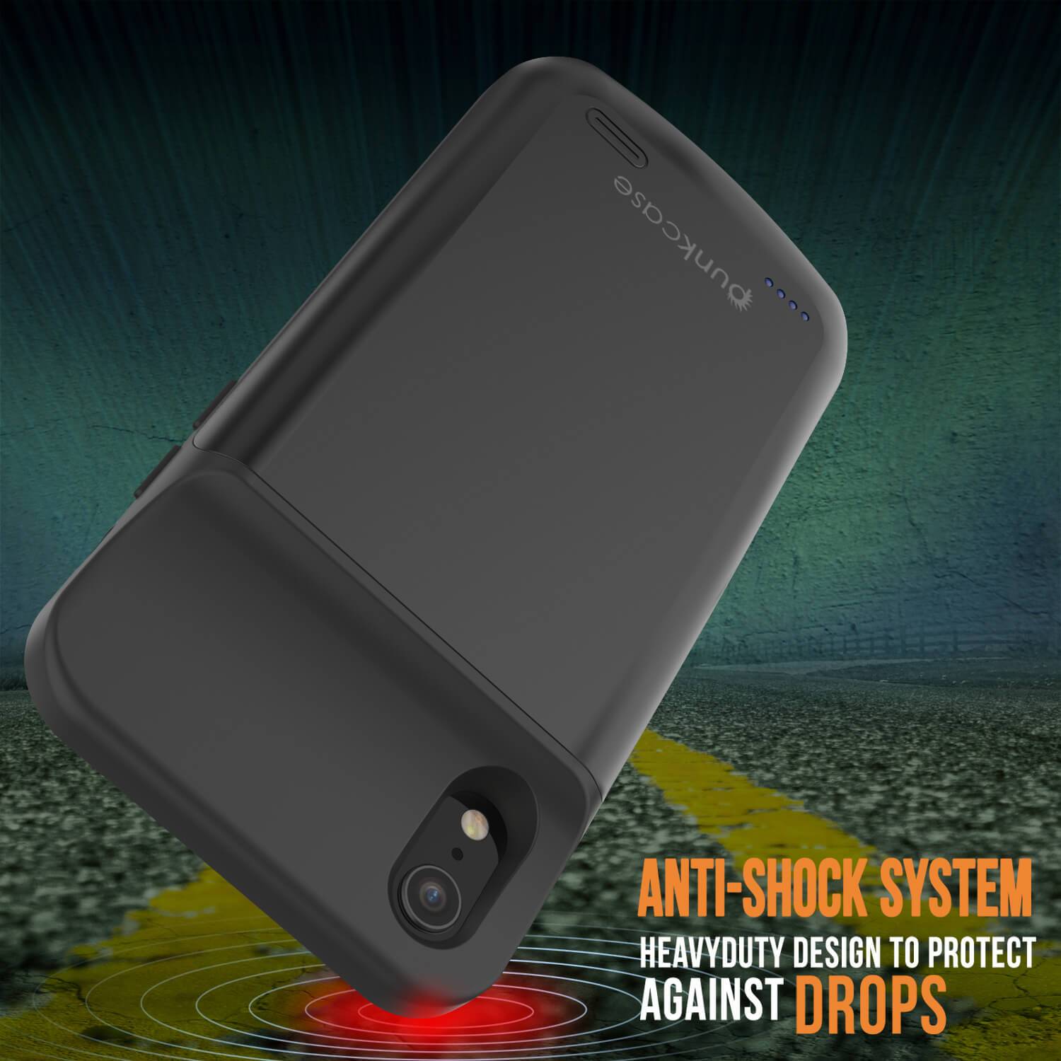 iPhone 11 Pro Max Battery Case, PunkJuice 5000mAH Fast Charging Power Bank W/ Screen Protector | [Black]