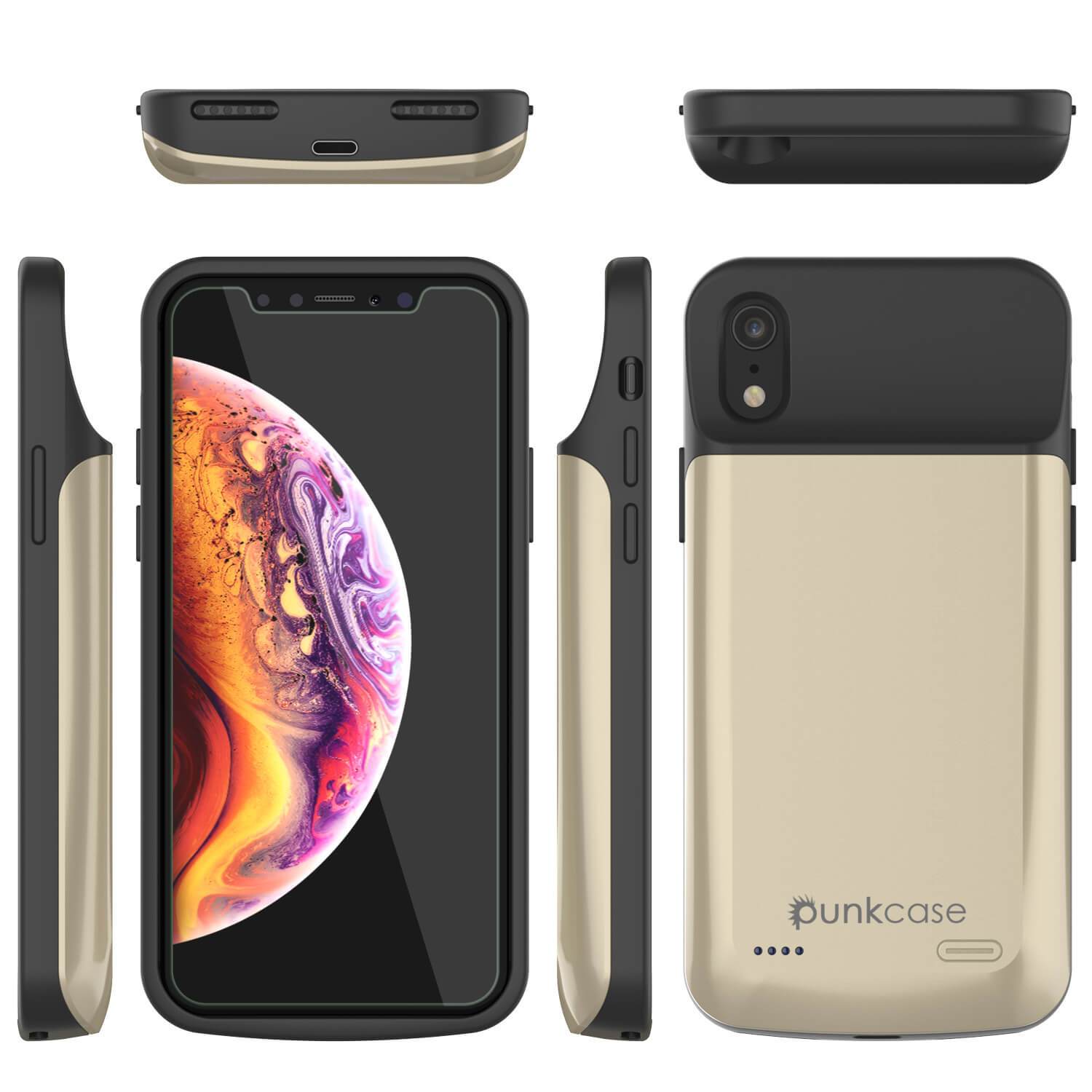 iPhone 11 Pro Max Battery Case, PunkJuice 5000mAH Fast Charging Power Bank W/ Screen Protector | [Gold]