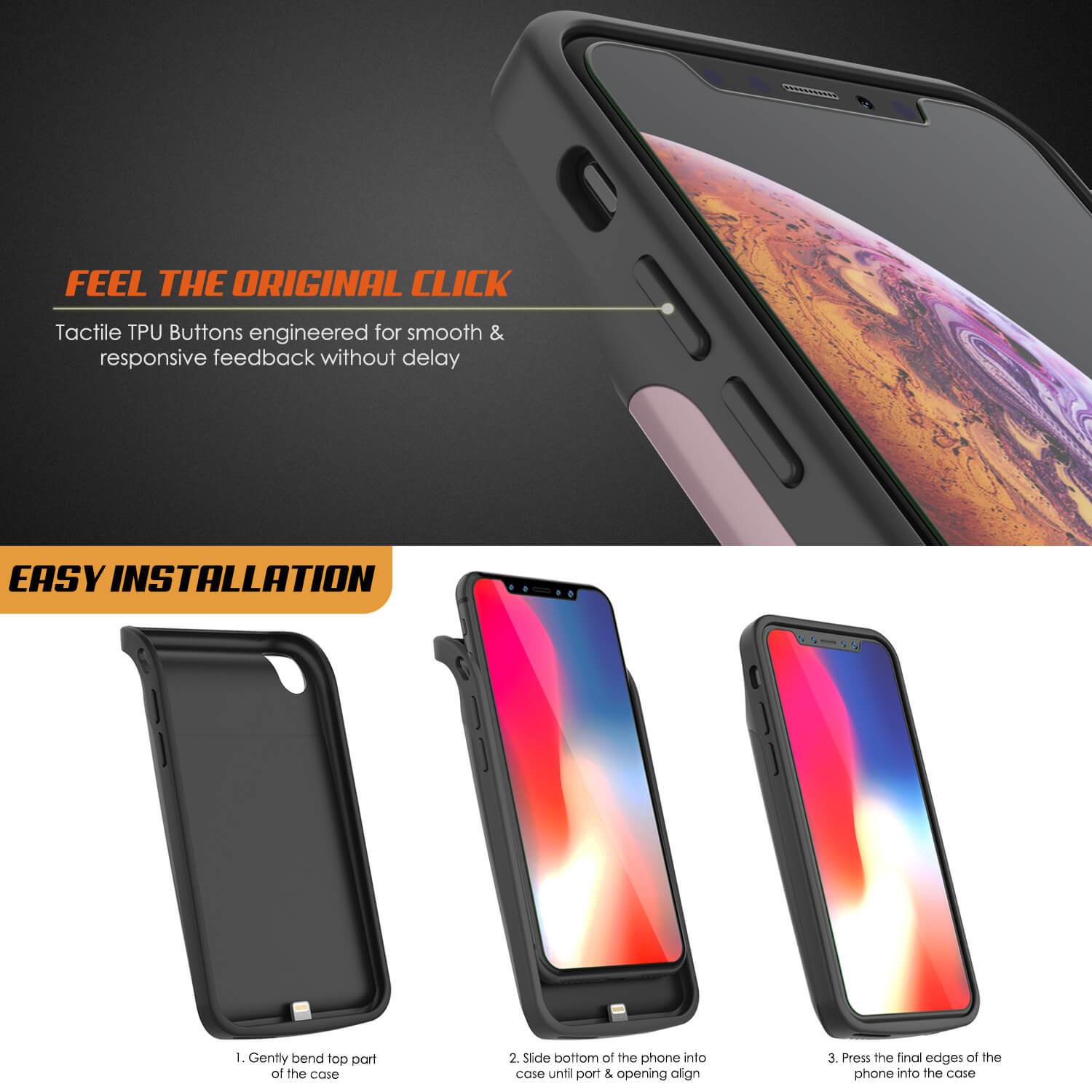 iPhone 11 Battery Case, PunkJuice 5000mAH Fast Charging Power Bank W/ Screen Protector | [Rose-Gold]