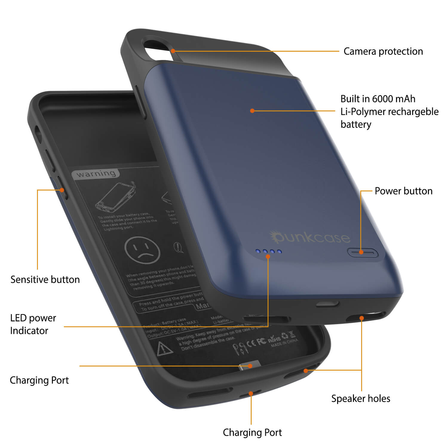 iphone XR Battery Case PunkJuice 5000mAH Fast Charging Power Bank W punkcase