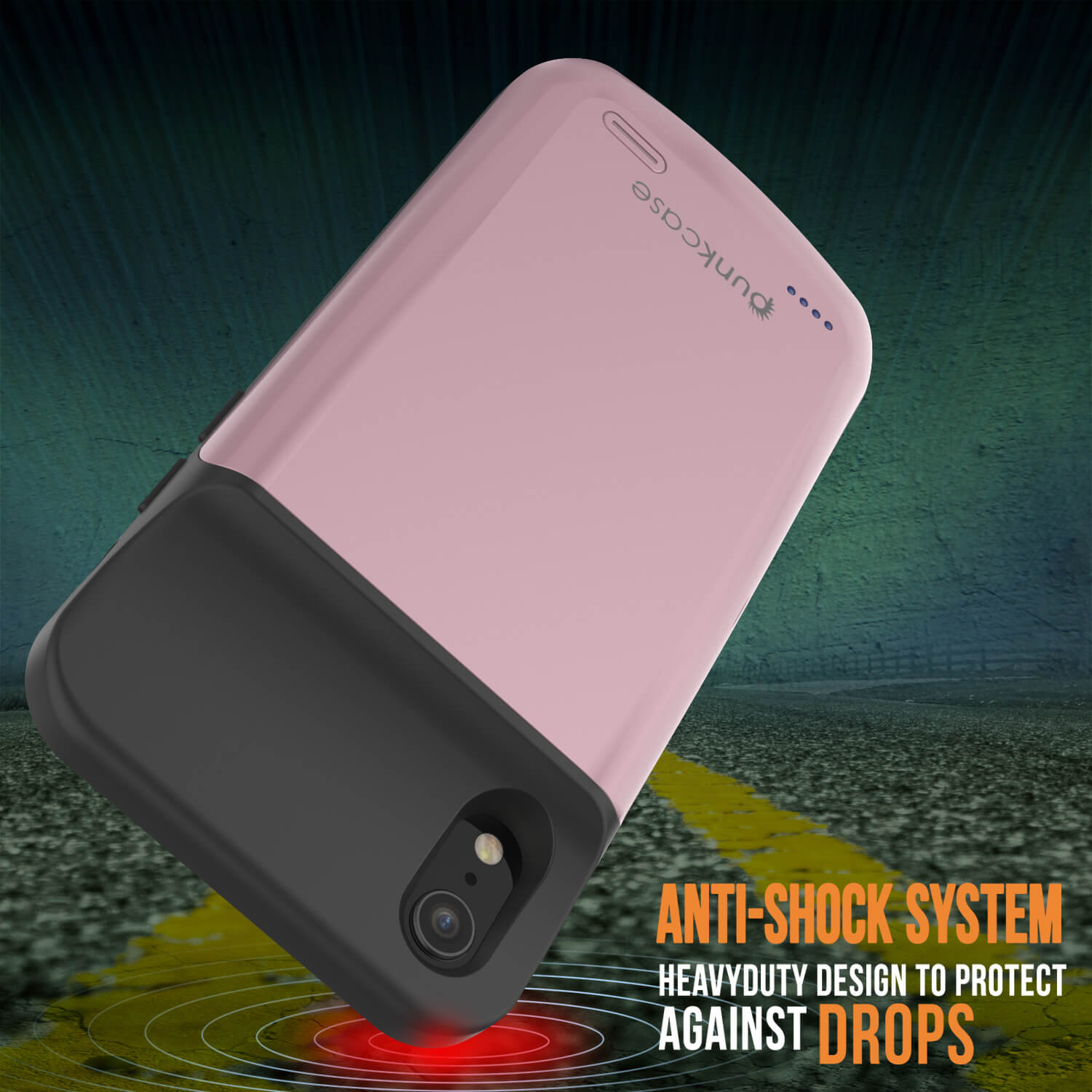 iphone XR Battery Case, PunkJuice 5000mAH Fast Charging Power Bank W/ Screen Protector | [Rose-Gold]