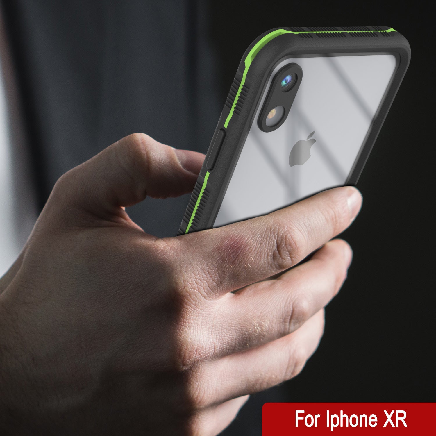 Punkcase iPhone XR Waterproof Case [Aqua Series] Armor Cover [Clear Black] [Clear Back]