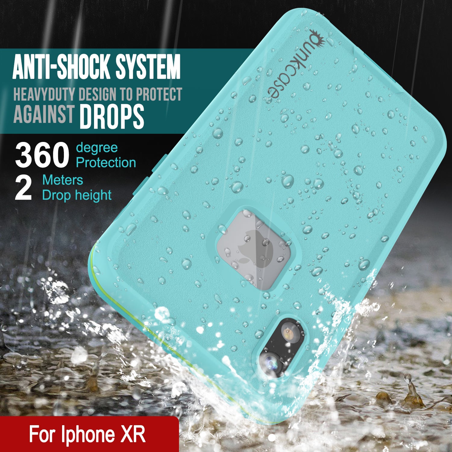 Punkcase iPhone XR Waterproof Case [Aqua Series] Armor Cover [Teal]