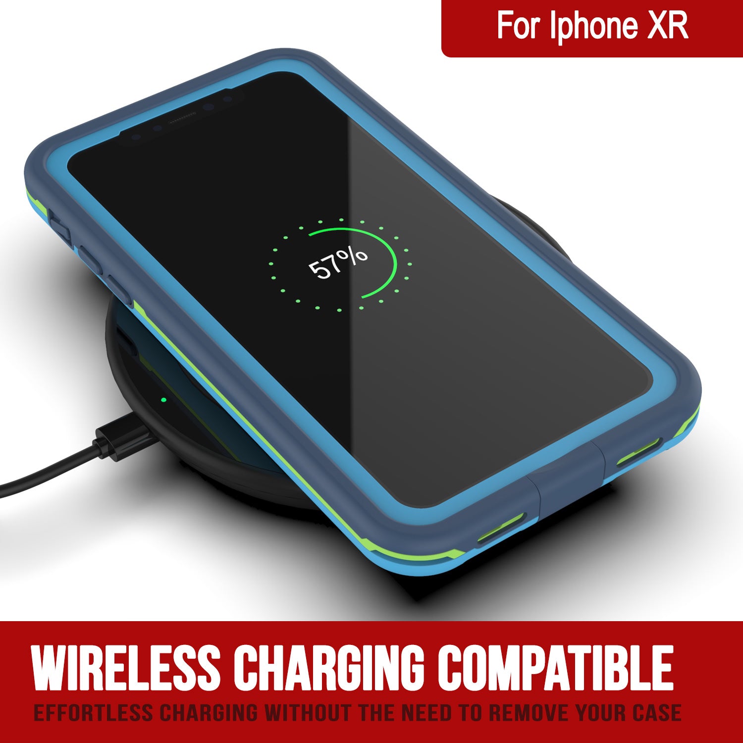 Punkcase iPhone XR Waterproof Case [Aqua Series] Armor Cover [Blue]