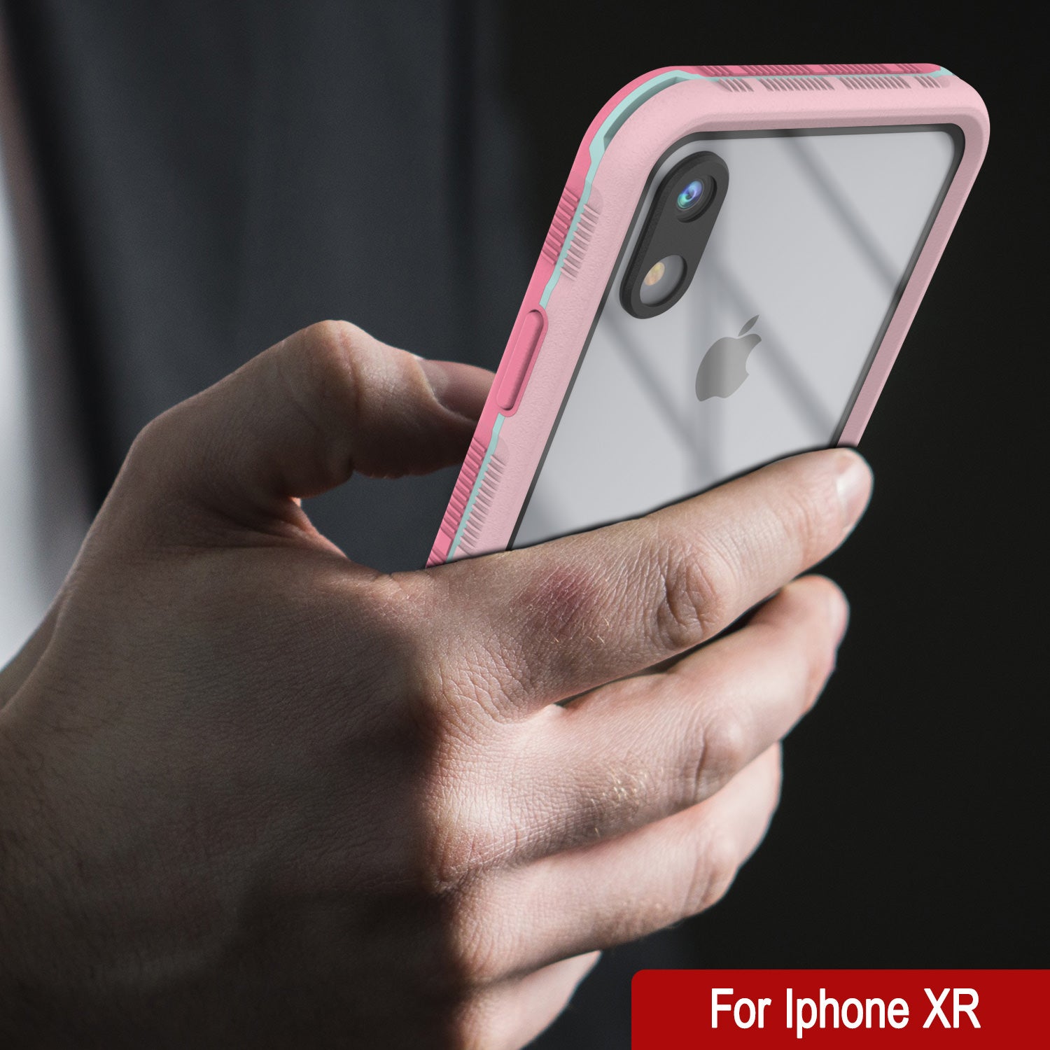 Punkcase iPhone XR Waterproof Case [Aqua Series] Armor Cover [Clear Pink] [Clear Back]