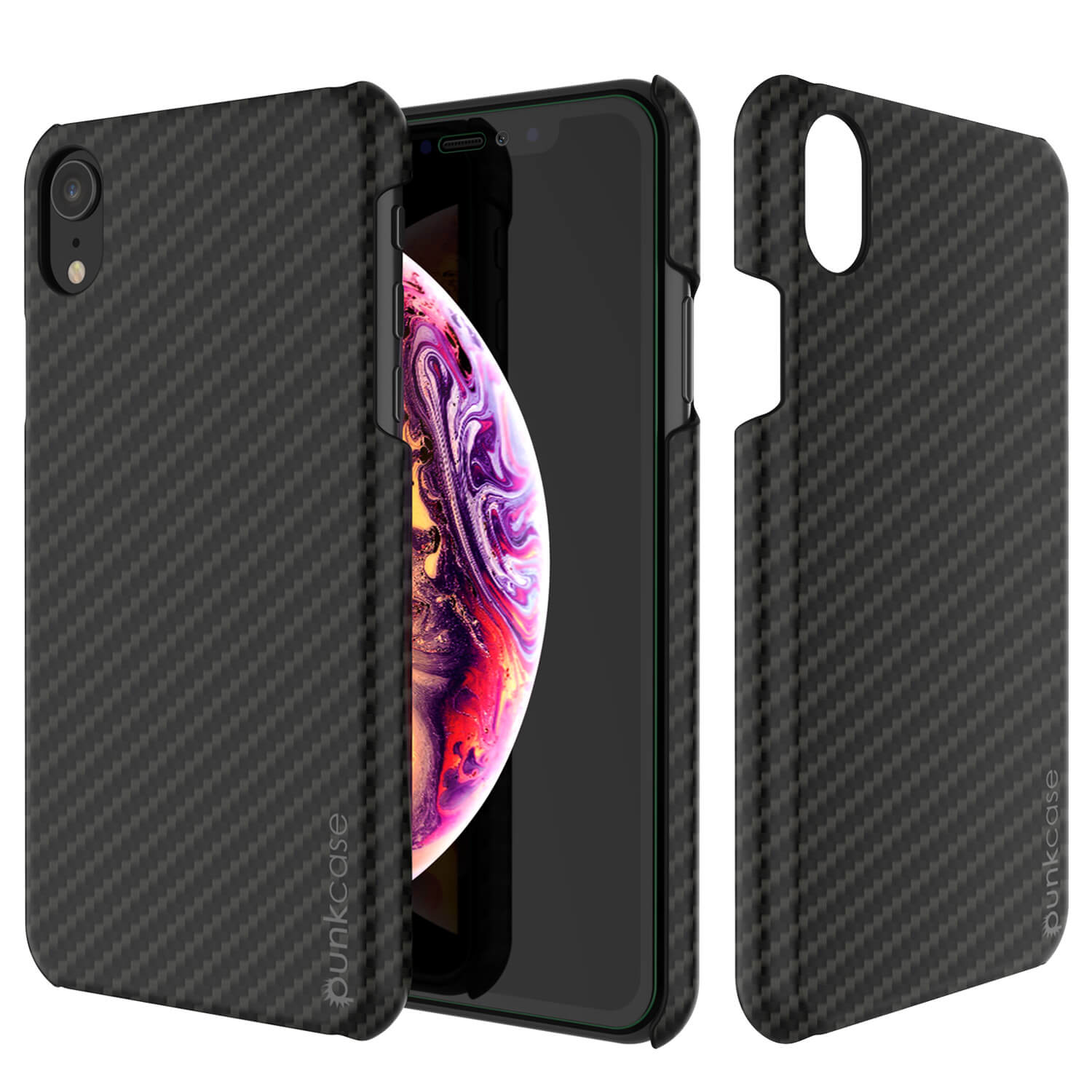 iPhone XR Case, Punkcase CarbonShield, Heavy Duty & Ultra Thin 2 Piece Dual Layer [shockproof]