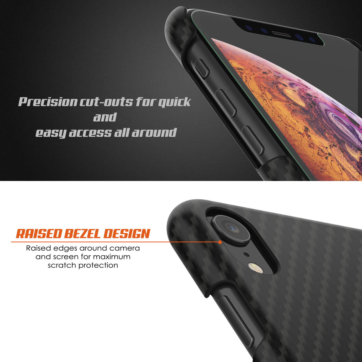 iPhone XR Case, Punkcase CarbonShield, Heavy Duty & Ultra Thin 2 Piece Dual Layer [shockproof]