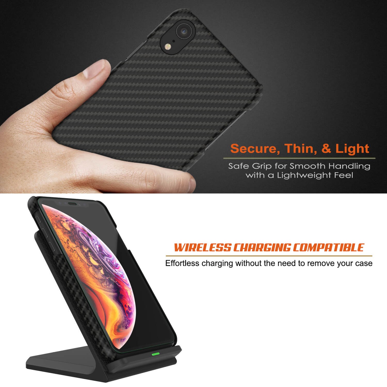 iPhone XR Case, Punkcase CarbonShield, Heavy Duty & Ultra Thin 2 Piece Dual Layer [shockproof]