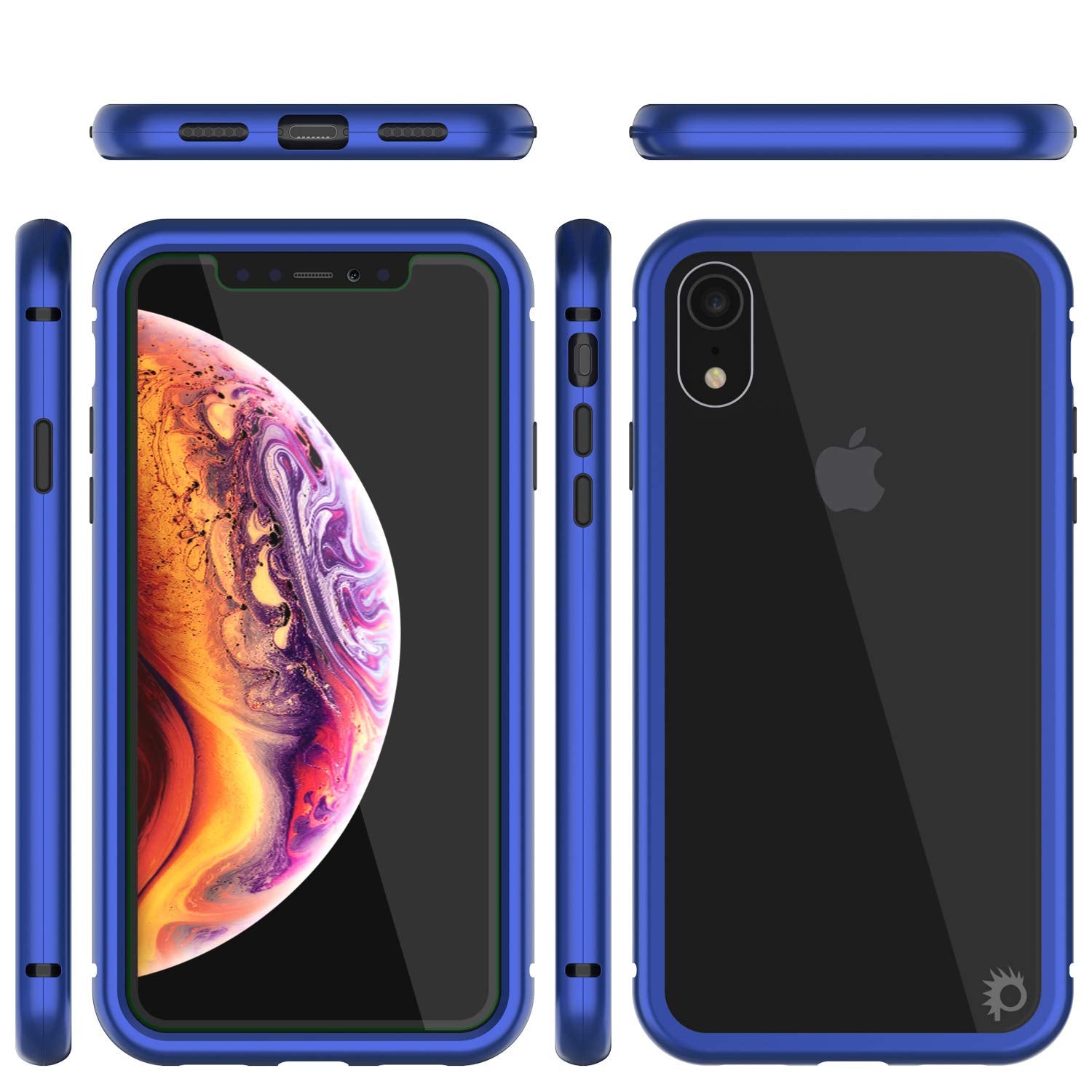 iPhone XR Case, Punkcase Magnetic Shield Protective TPU Cover W/ Tempered Glass Screen Protector [Blue]