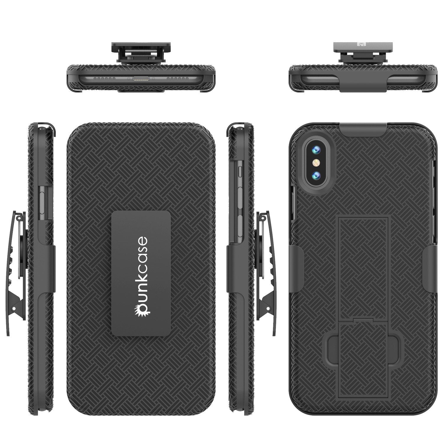 Punkcase iPhone 11 Pro Case With Tempered Glass Screen Protector, Holster Belt Clip & Built-In Kickstand [Black]