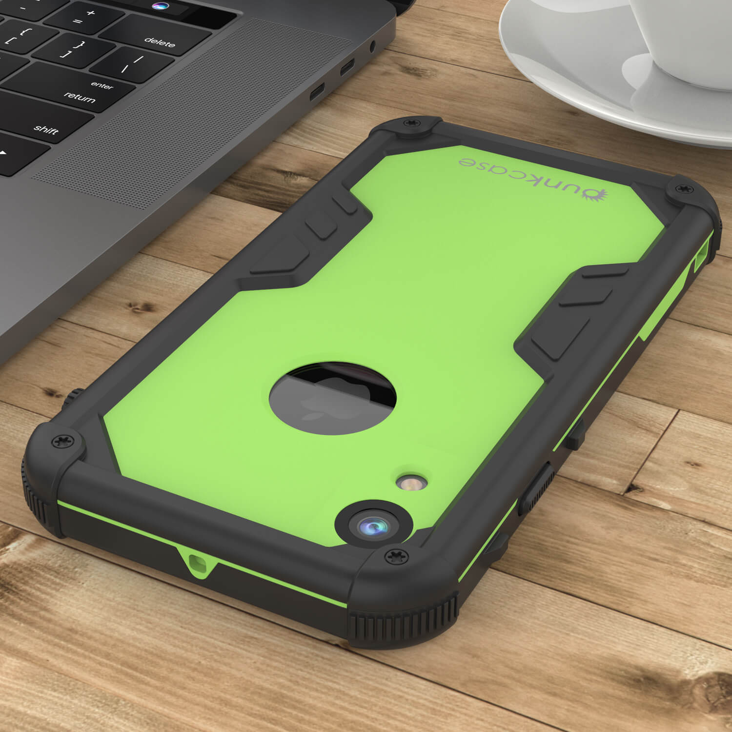 iPhone XR Waterproof Case, Punkcase [Navy Seal Extreme Series] Armor Cover W/ Built In Screen Protector [Light Green]