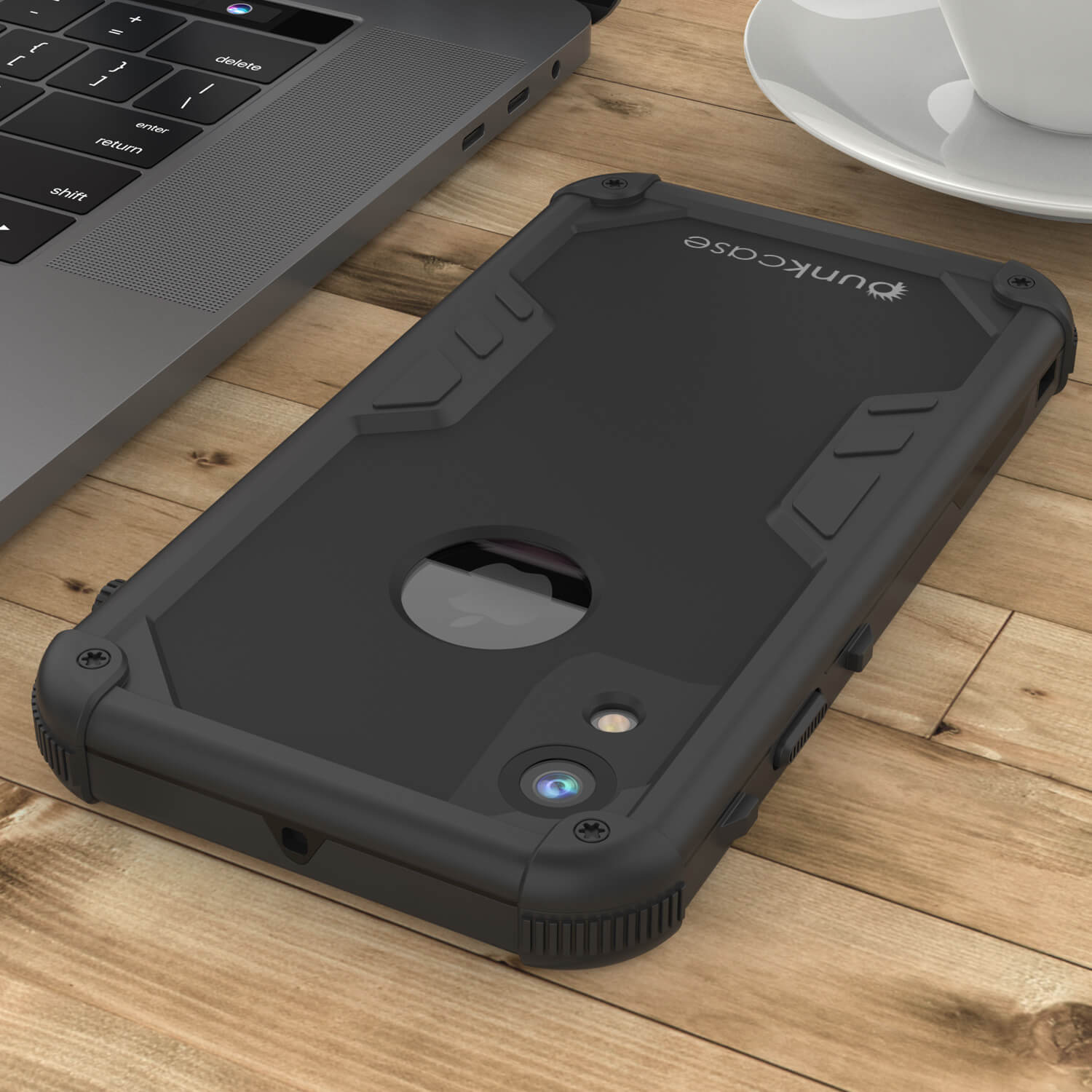 iPhone XR Waterproof Case, Punkcase [Navy Seal Extreme Series] Armor Cover W/ Built In Screen Protector [Black]