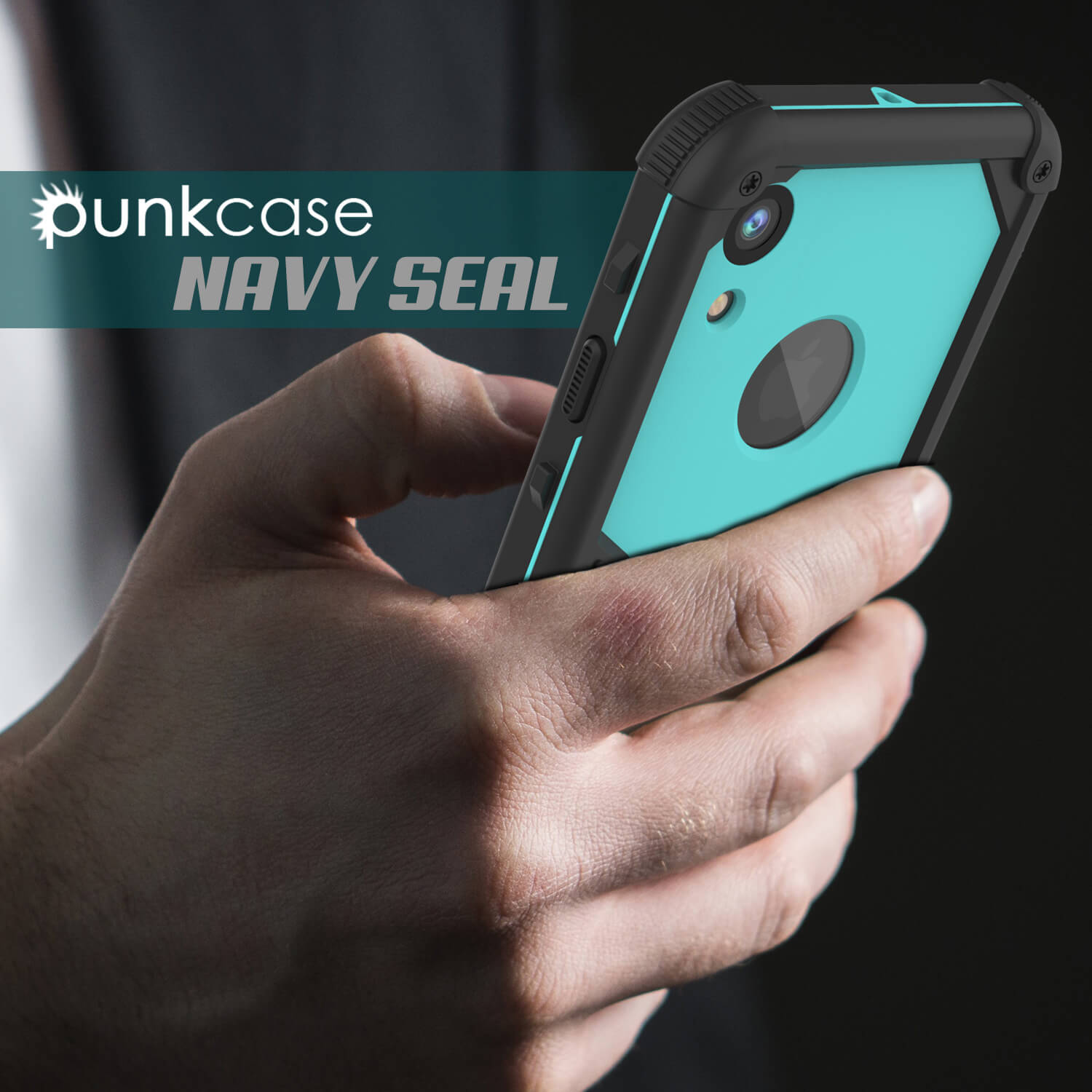 iPhone XR Waterproof Case, Punkcase [Navy Seal Extreme Series] Armor Cover W/ Built In Screen Protector [Teal]