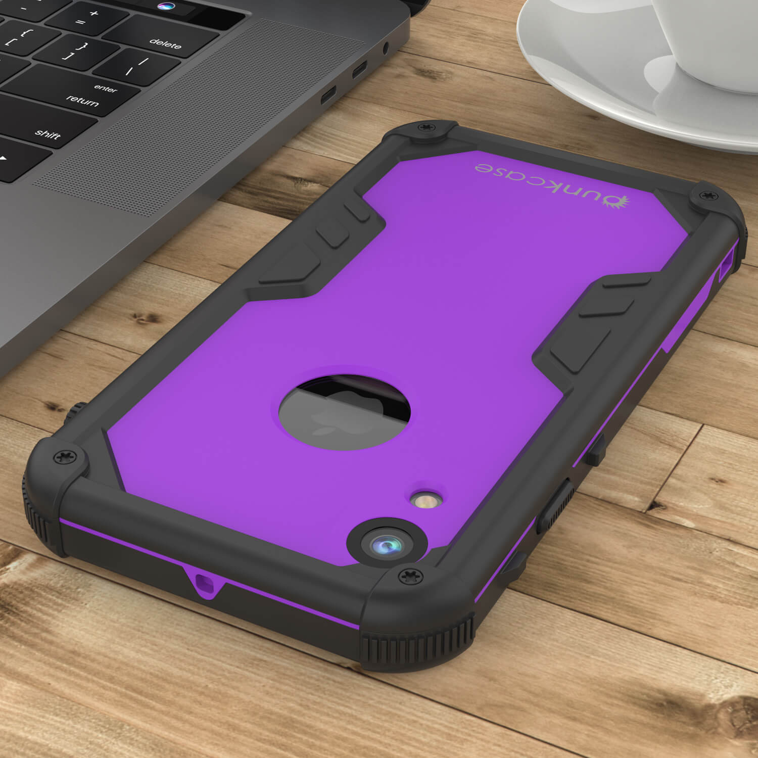 iPhone XR Waterproof Case, Punkcase [Navy Seal Extreme Series] Armor Cover W/ Built In Screen Protector [Purple]
