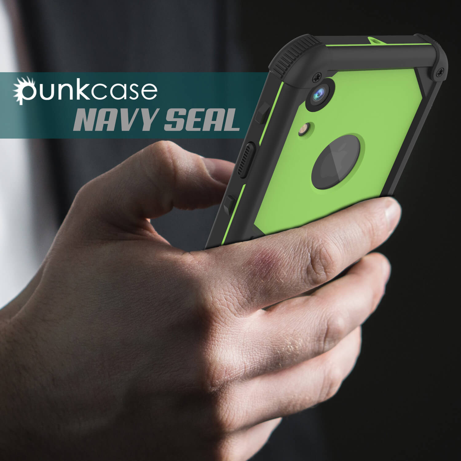 iPhone XR Waterproof Case, Punkcase [Navy Seal Extreme Series] Armor Cover W/ Built In Screen Protector [Light Green]