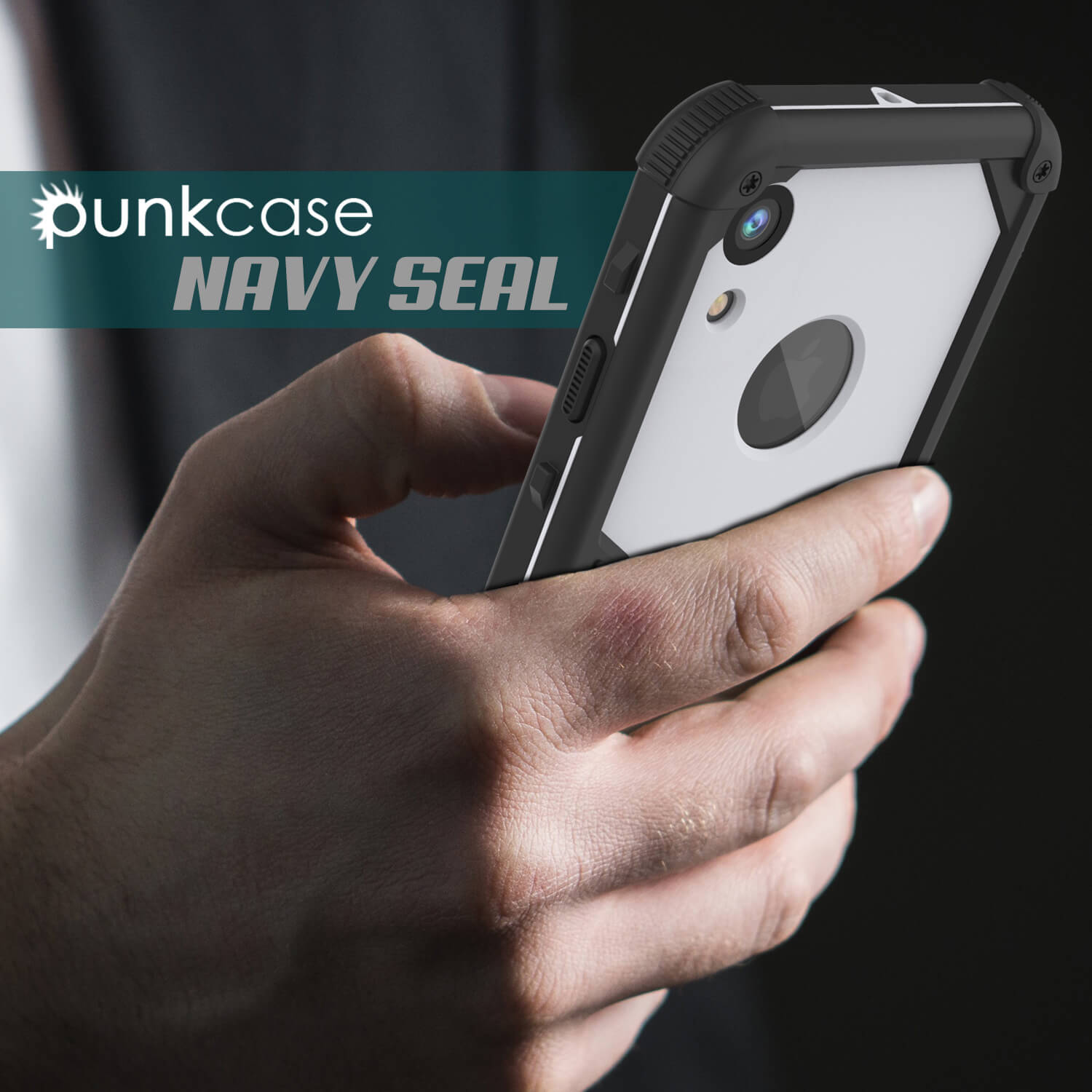 iPhone XR Waterproof Case, Punkcase [Navy Seal Extreme Series] Armor Cover W/ Built In Screen Protector [White]