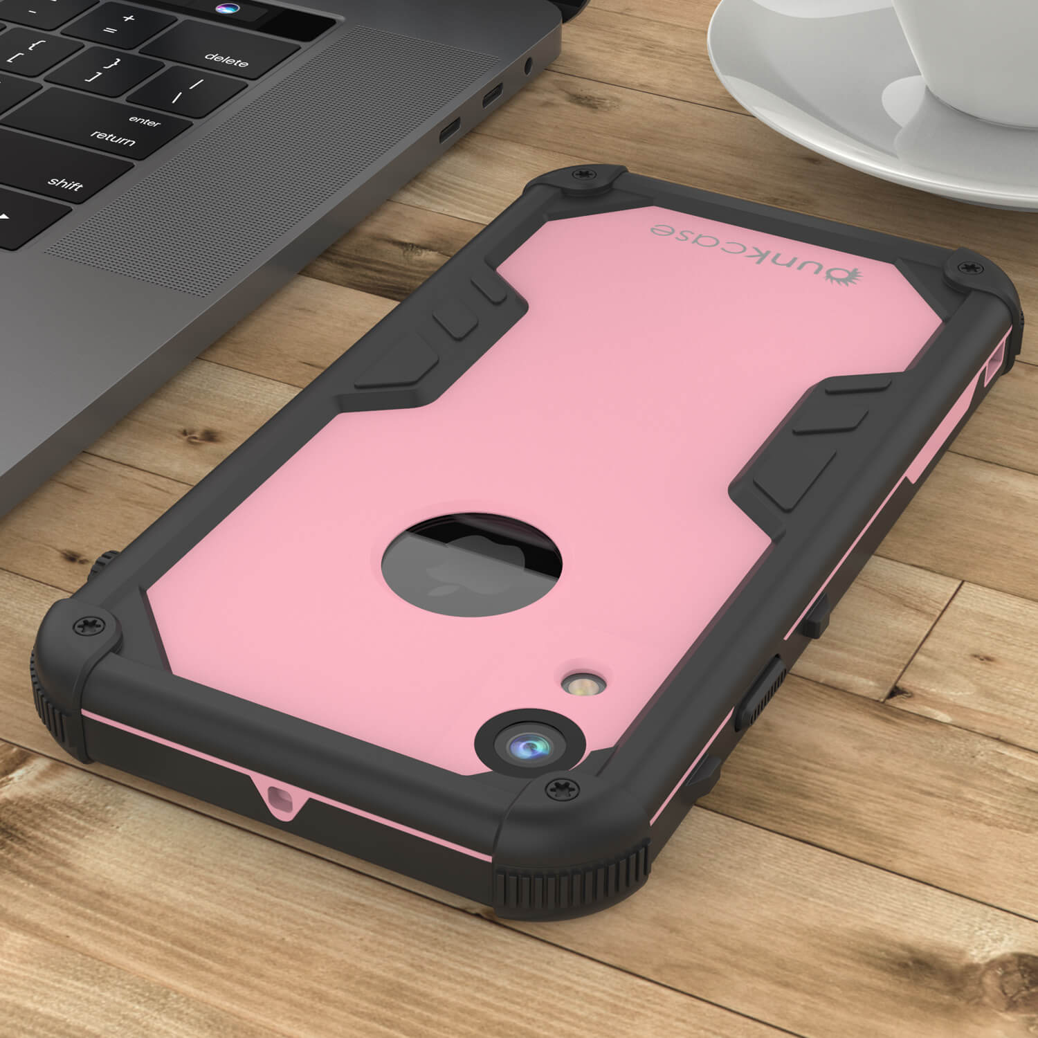 iPhone XR Waterproof Case, Punkcase [Navy Seal Extreme Series] Armor Cover W/ Built In Screen Protector [Pink]