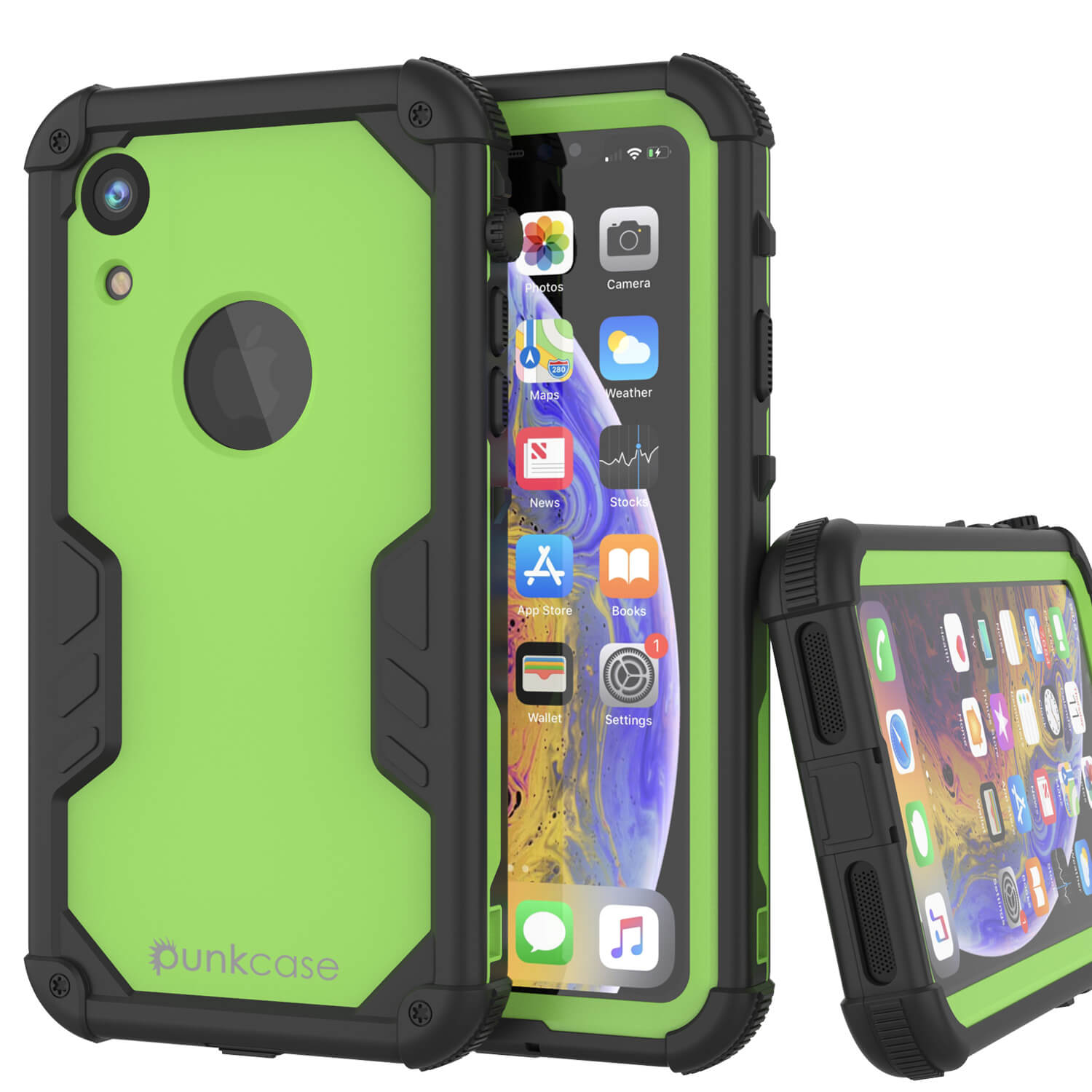 iPhone XR Waterproof Case, Punkcase [Navy Seal Extreme Series] Armor Cover W/ Built In Screen Protector [Light Green]