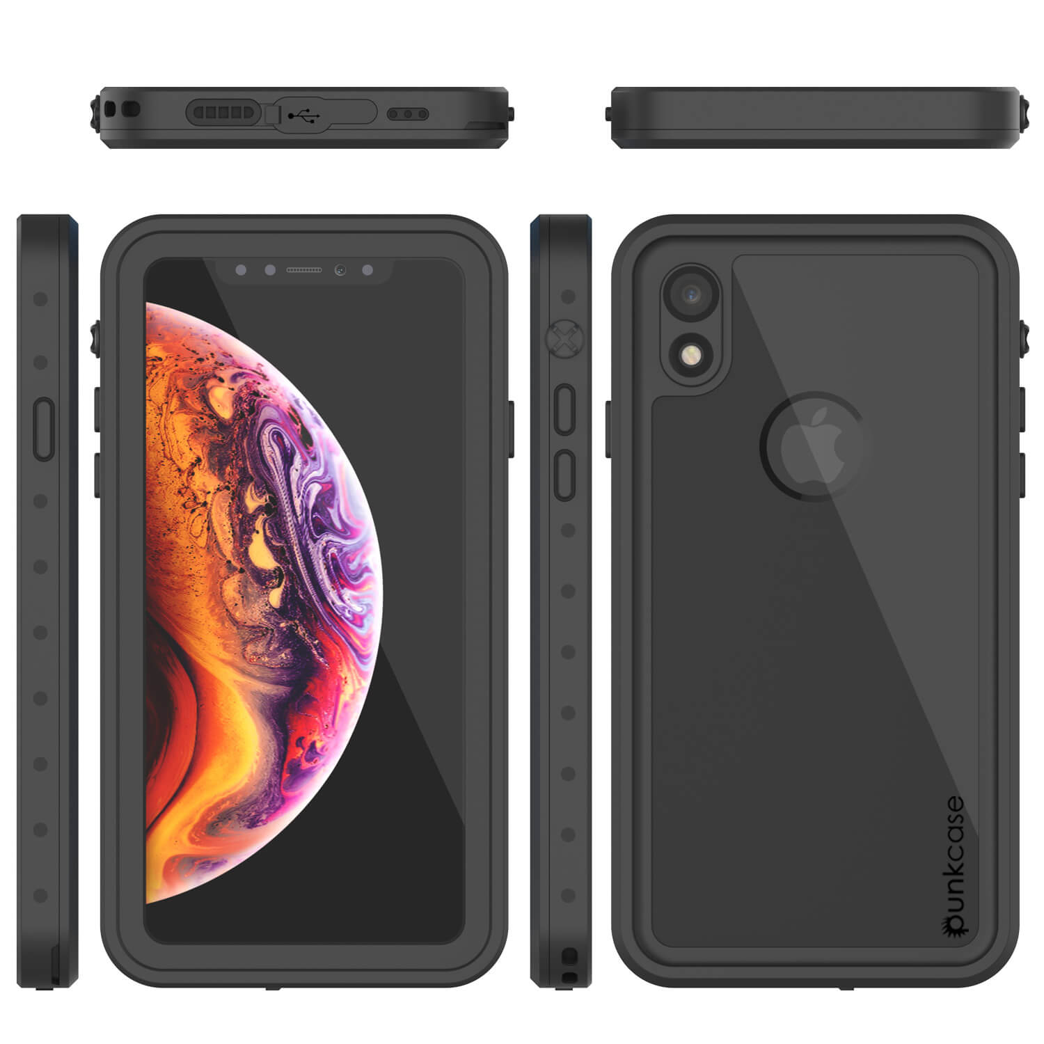 iPhone XR Waterproof IP68 Case, Punkcase [Black] [StudStar Series] [Slim  Fit]