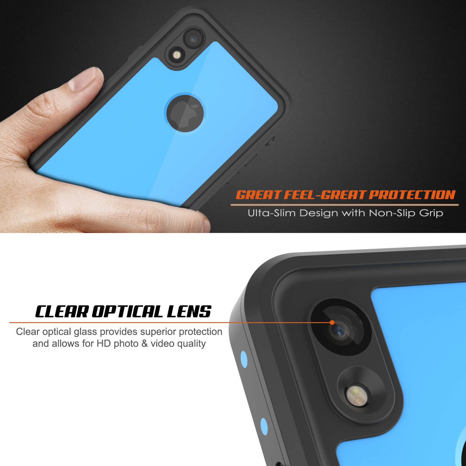 iPhone XR Waterproof IP68 Case, Punkcase [Light blue] [StudStar Series] [Slim Fit] [Dirtproof]