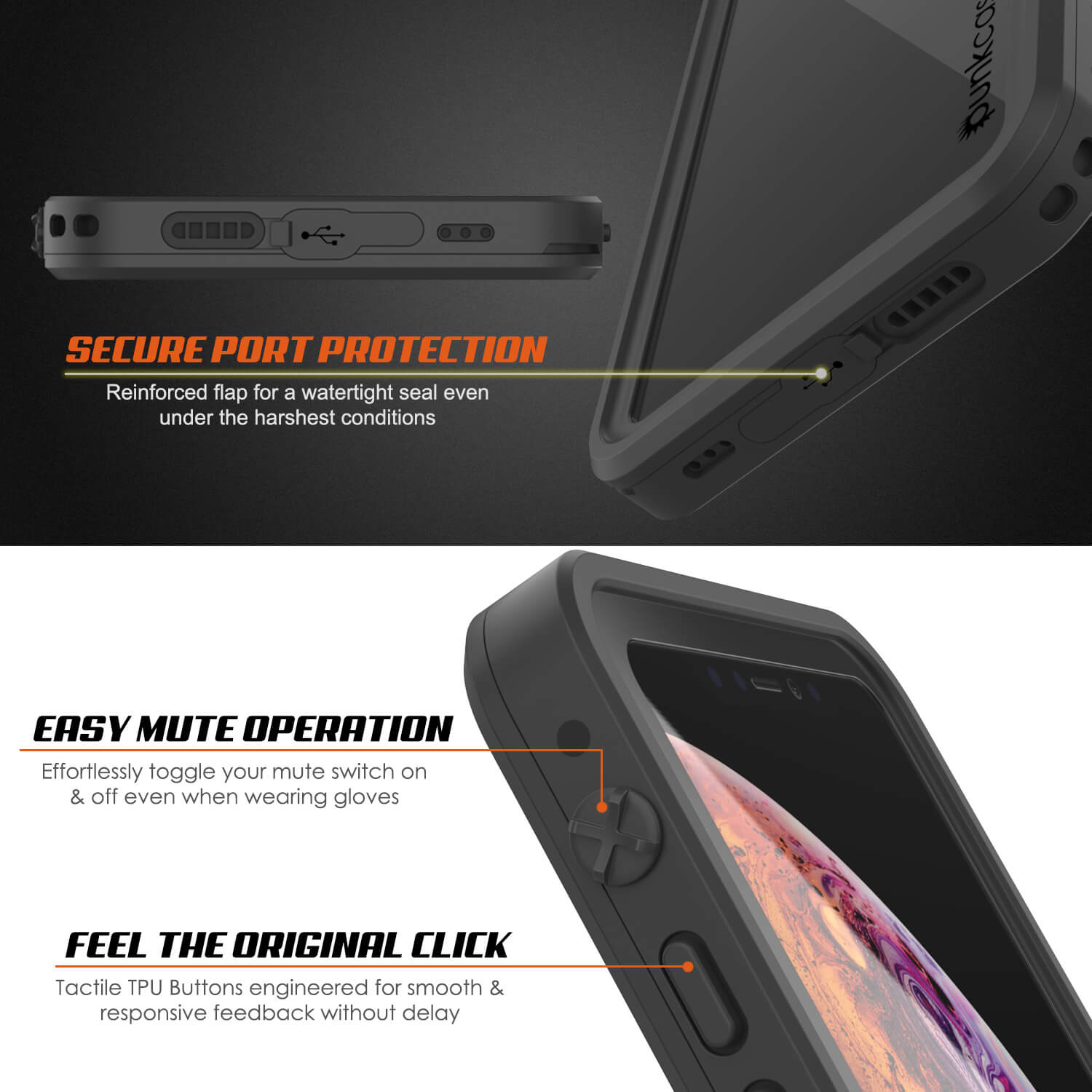 iPhone XR Waterproof IP68 Case, Punkcase [Clear] [StudStar Series] [Slim Fit] [Dirtproof]
