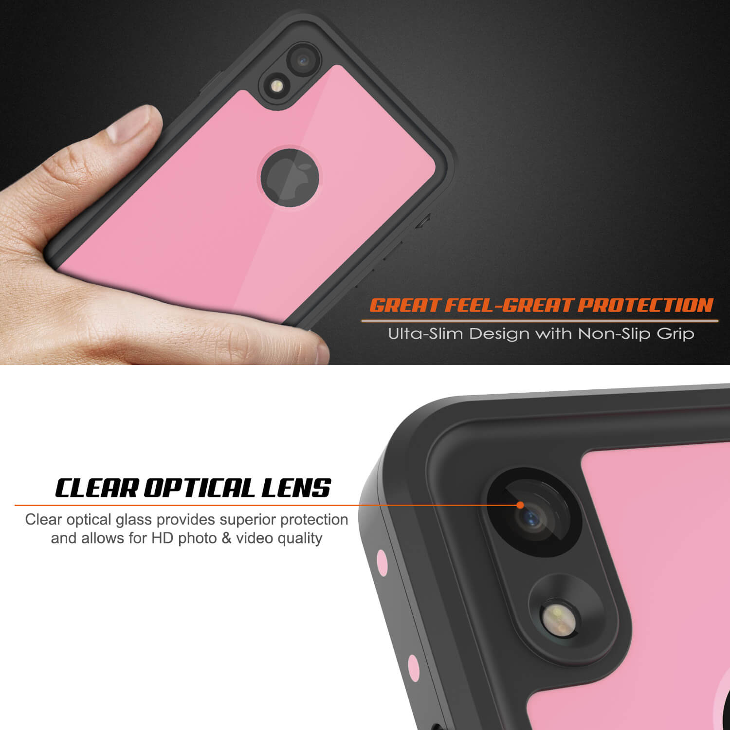 iPhone XR Waterproof IP68 Case, Punkcase [Pink] [StudStar Series] [Slim Fit] [Dirtproof]