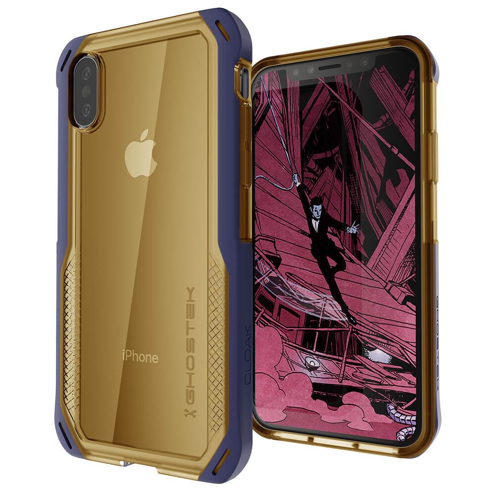 iPhone Xs Max Case, Ghostek Cloak 4 Series  for iPhone Xs Max / iPhone Pro Case | BLUE-GOLD