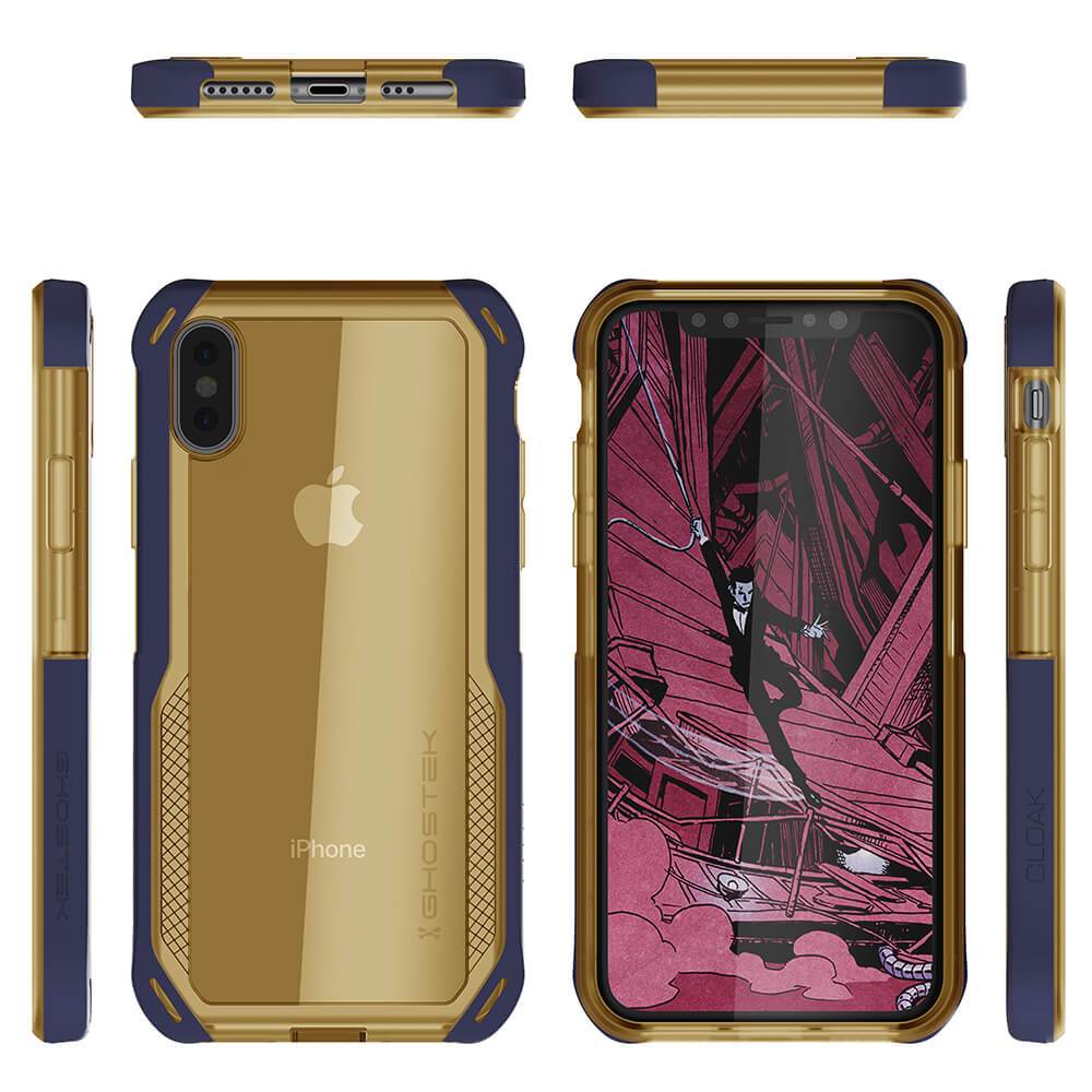 iPhone Xs Max Case, Ghostek Cloak 4 Series  for iPhone Xs Max / iPhone Pro Case | BLUE-GOLD