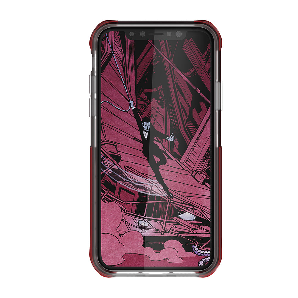 iPhone Xs Case, Ghostek Cloak 4 Series  for iPhone Xs / iPhone Pro Case | RED-CLEAR