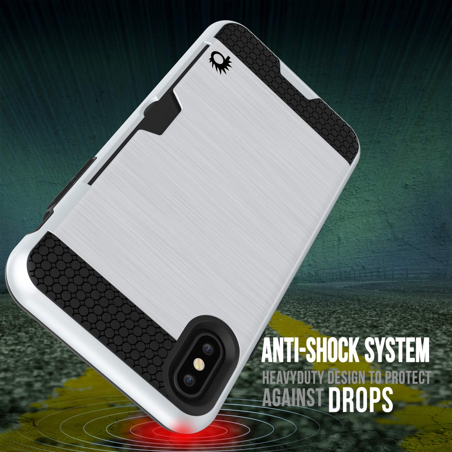 iPhone XS Max Case, PUNKcase [SLOT Series] Slim Fit Dual-Layer Armor Cover [White]